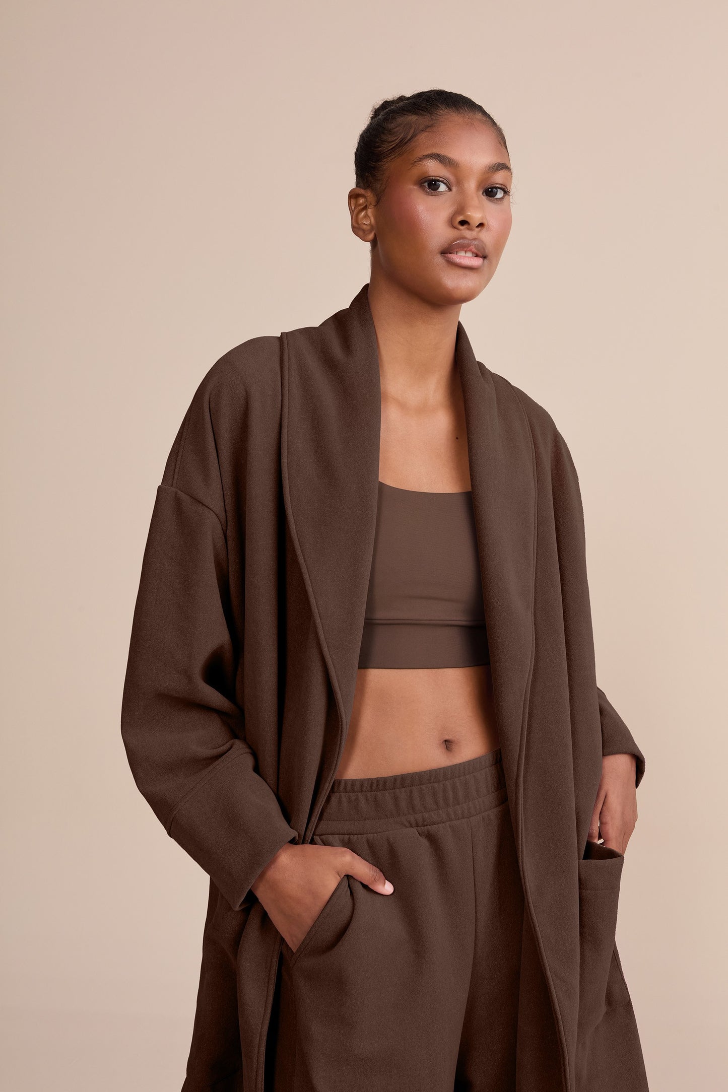 Soft Oak Elastic Trench Coat