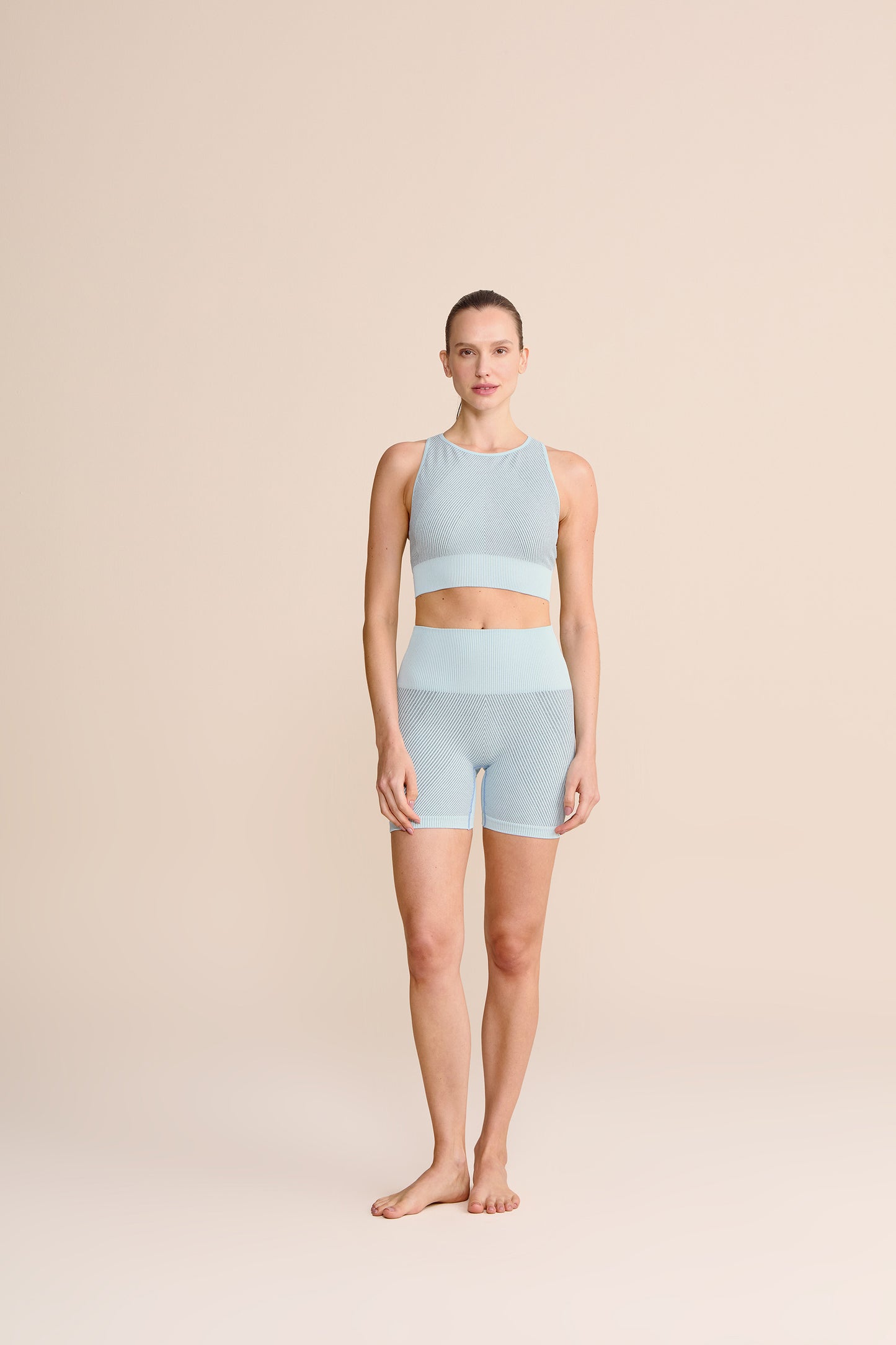 Seamless Diagonal Racerback Sports Bra