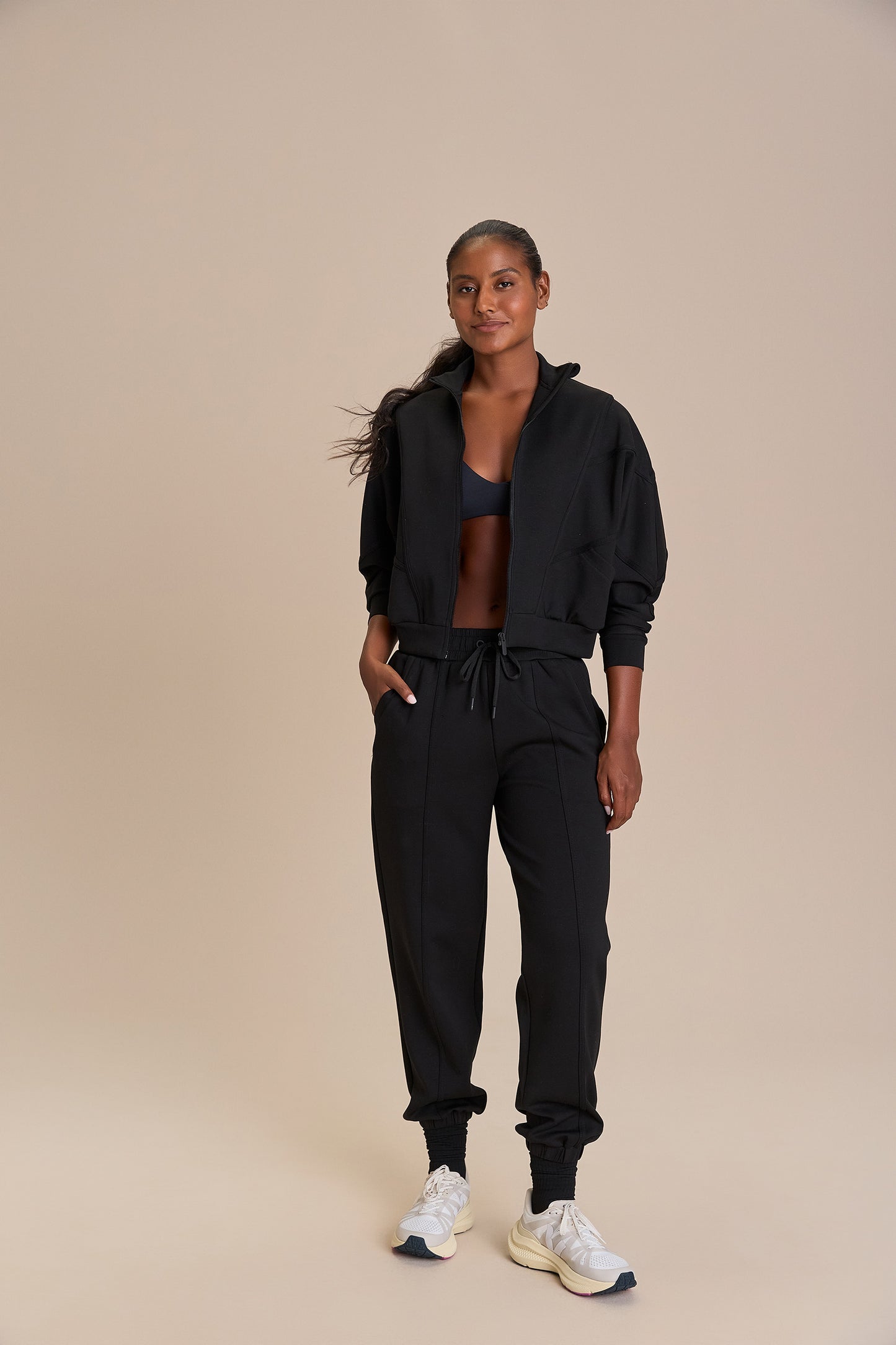 Modal Strips Sweatshirt Jacket