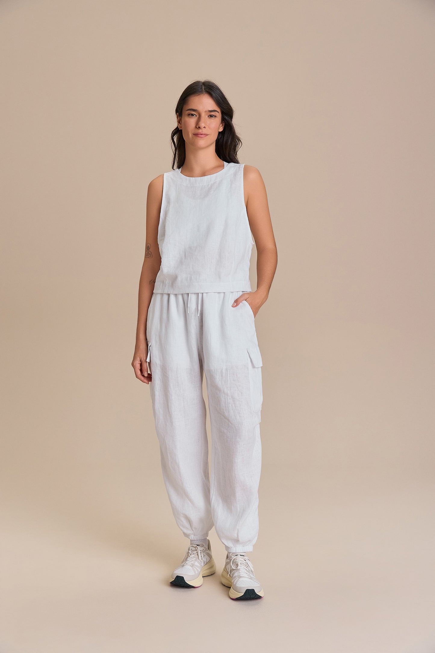 Pure Linen White Tank Top