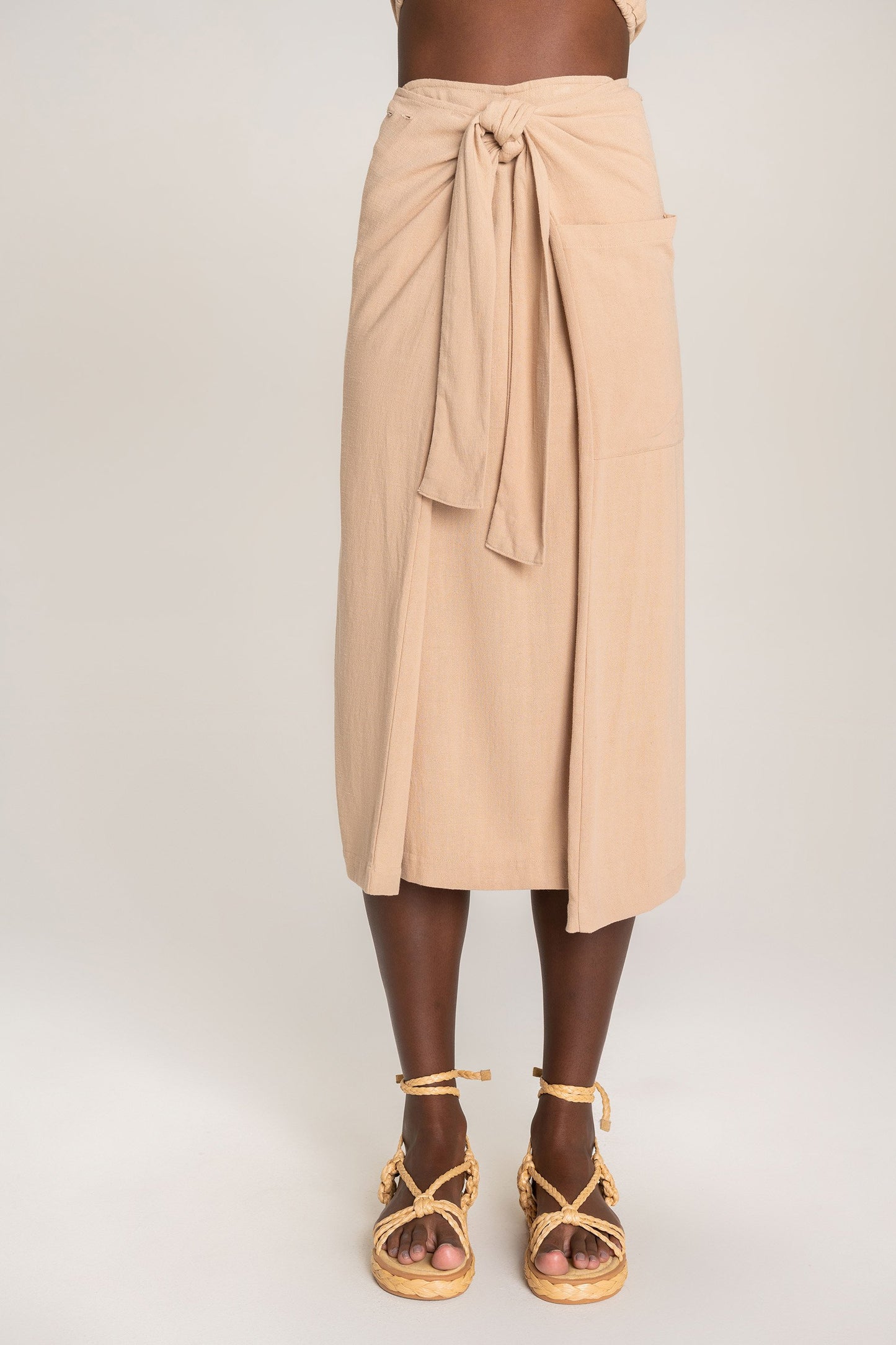 Stone Midi Tie Skirt
