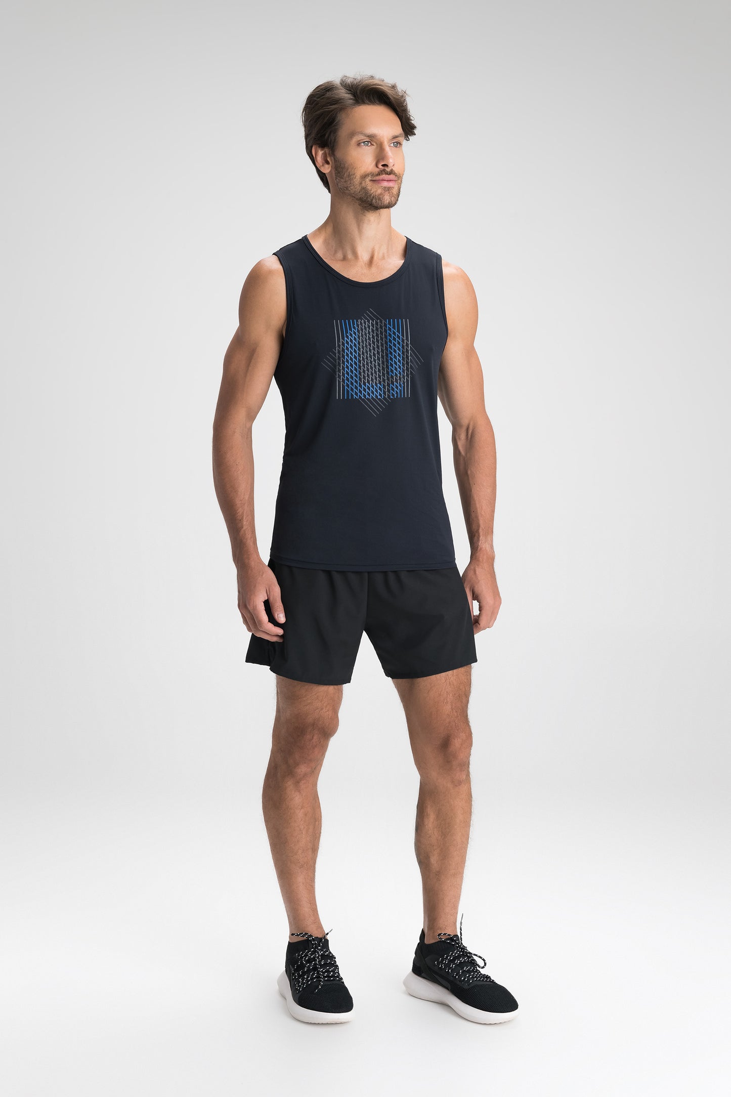 Men Geometric Fit Race Tank
