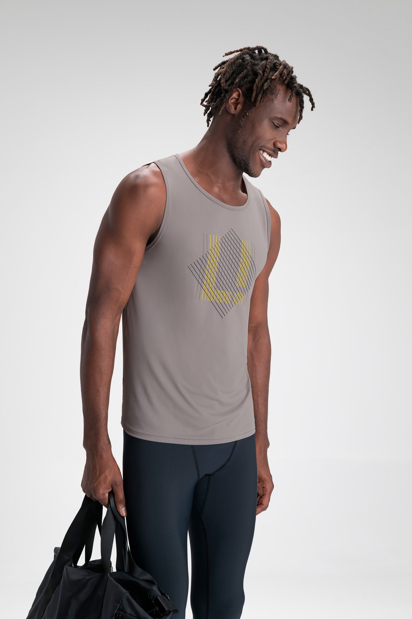 Men Geometric Fit Race Tank