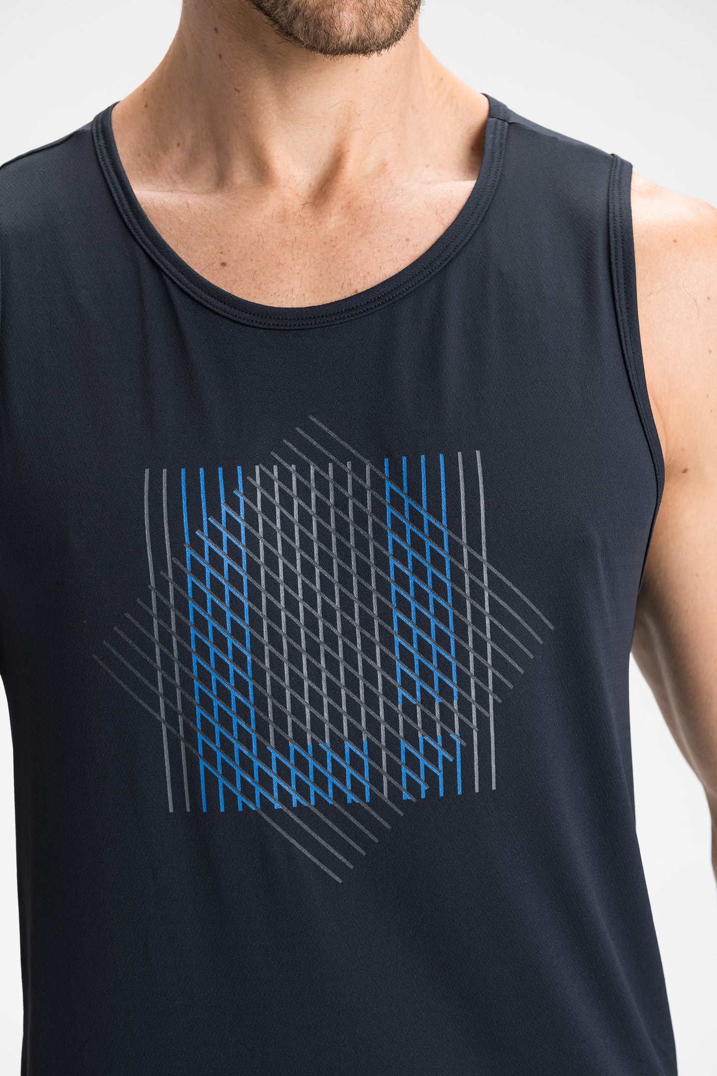 Men Geometric Fit Race Tank