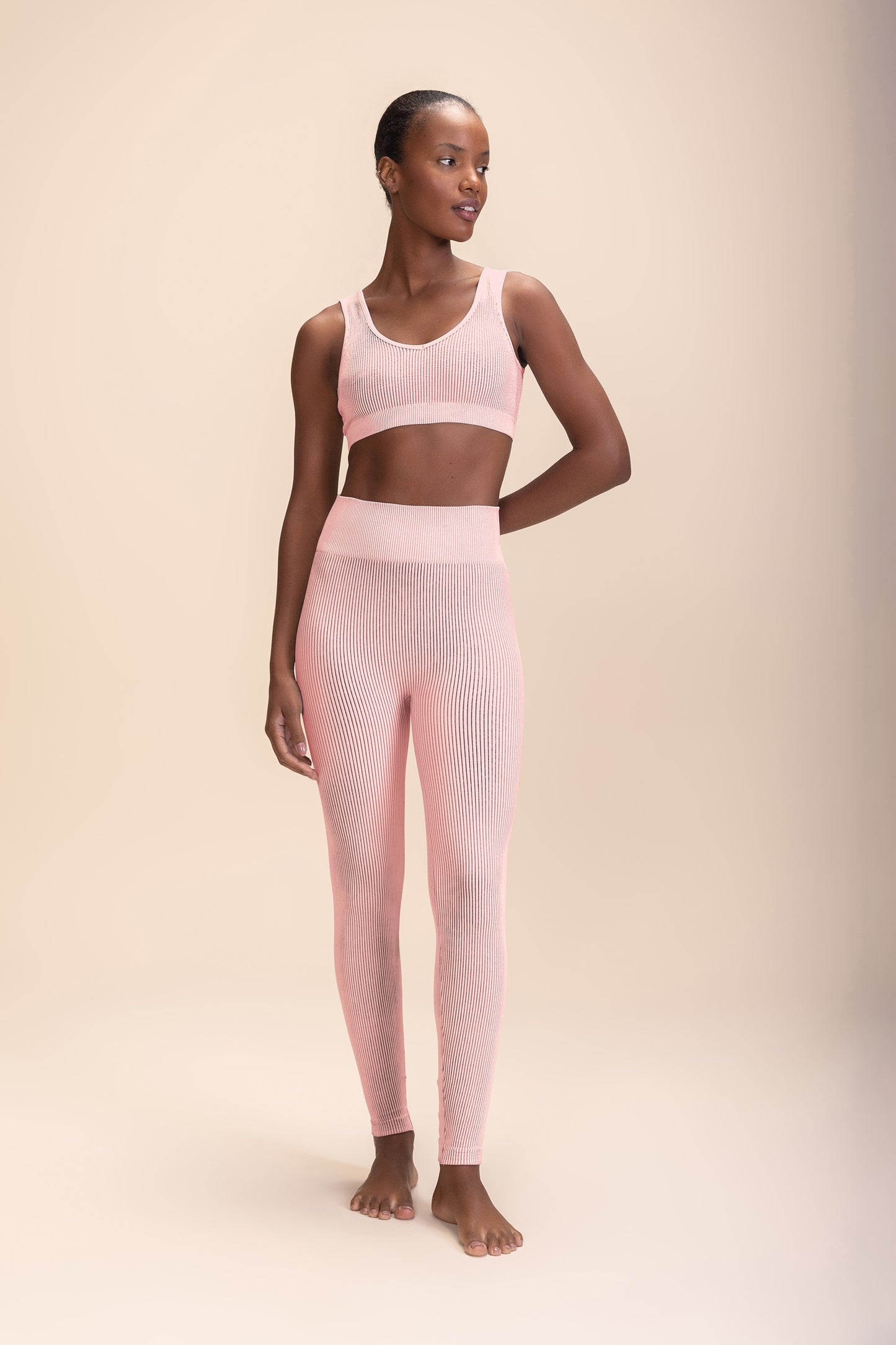 Rib Classic Seamless V-neck Sports Bra