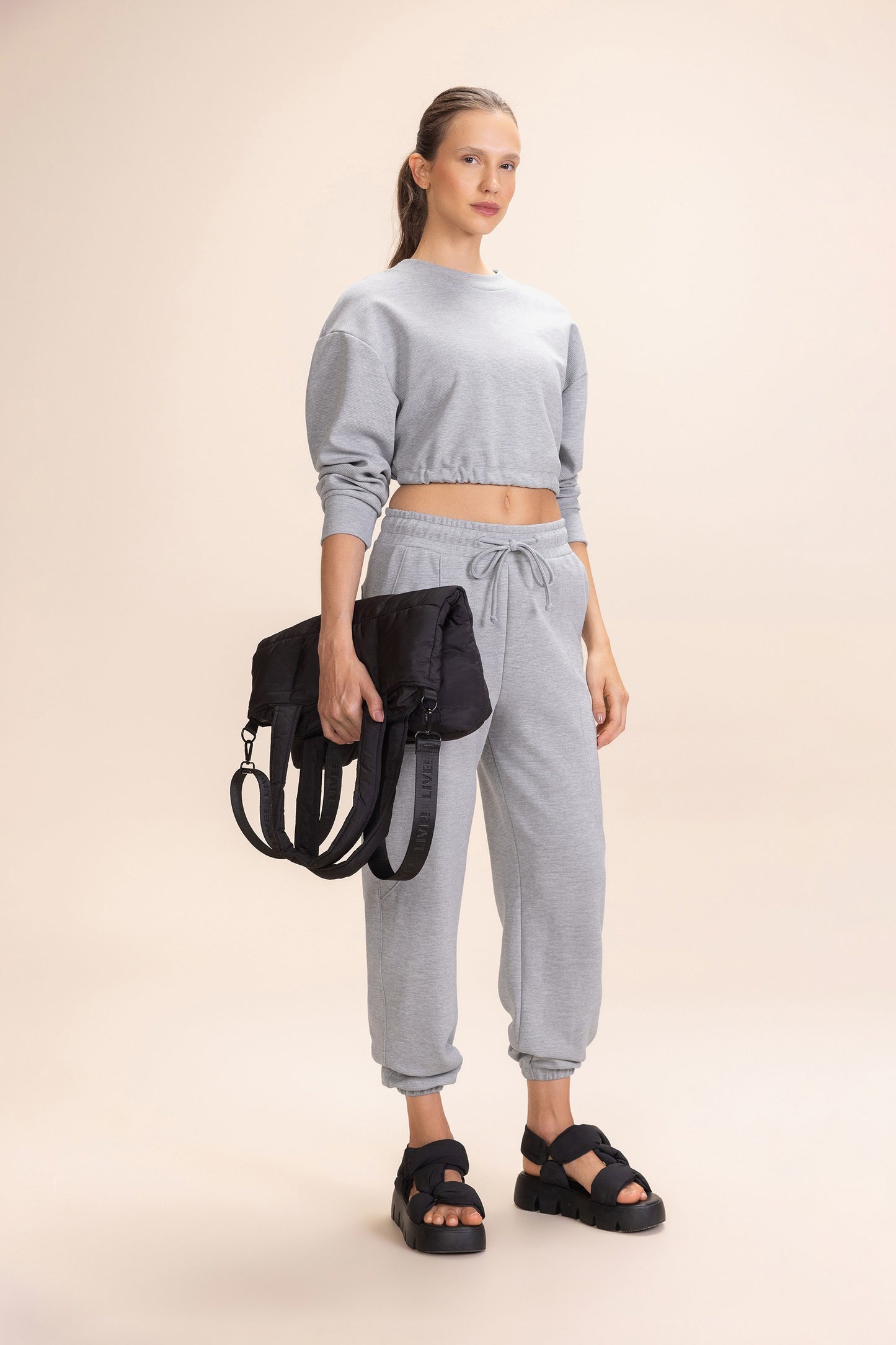 Sleek Long Sleeve Crop Sweatshirt