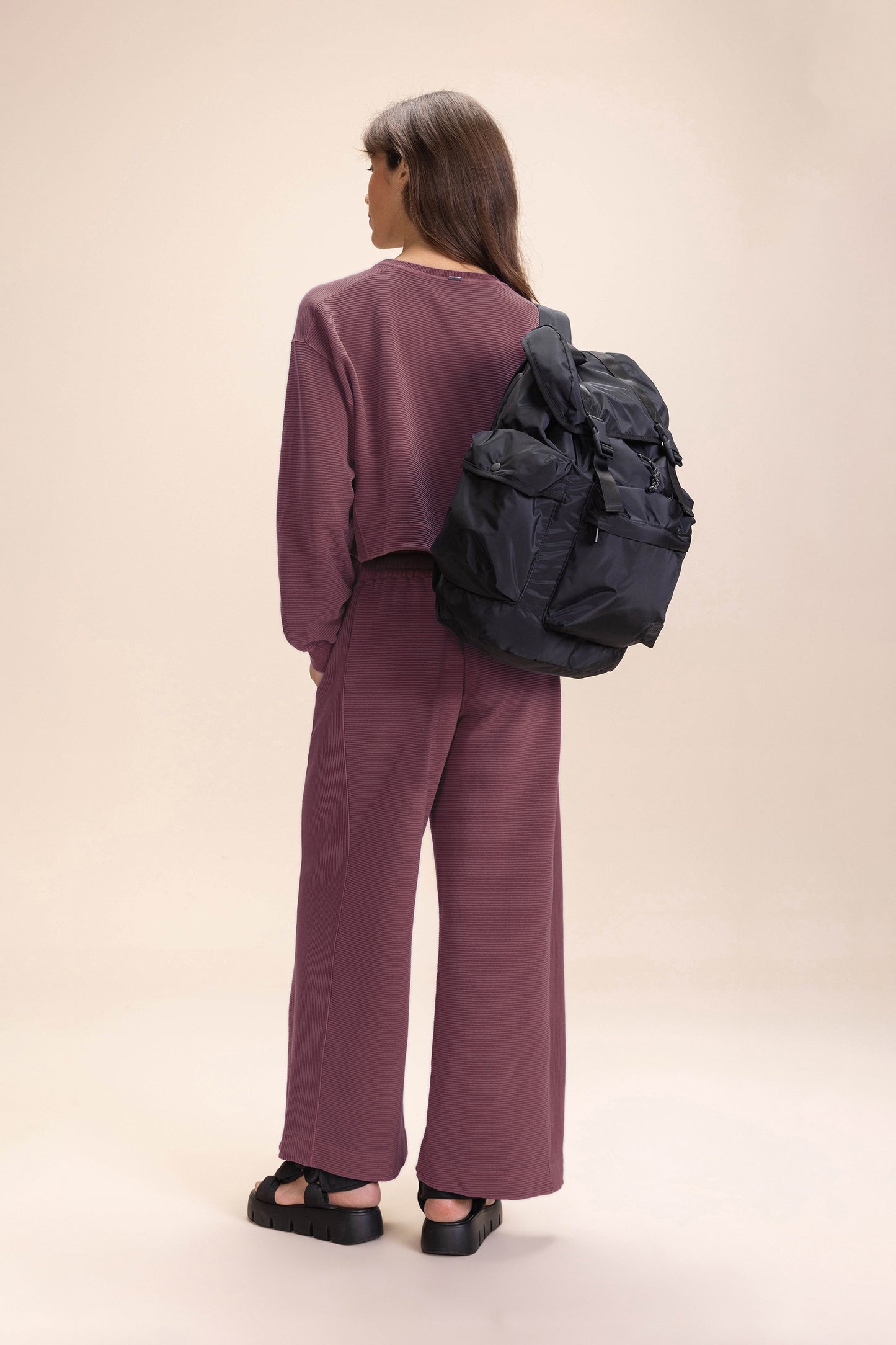 Ribbed Washed Crop Pants