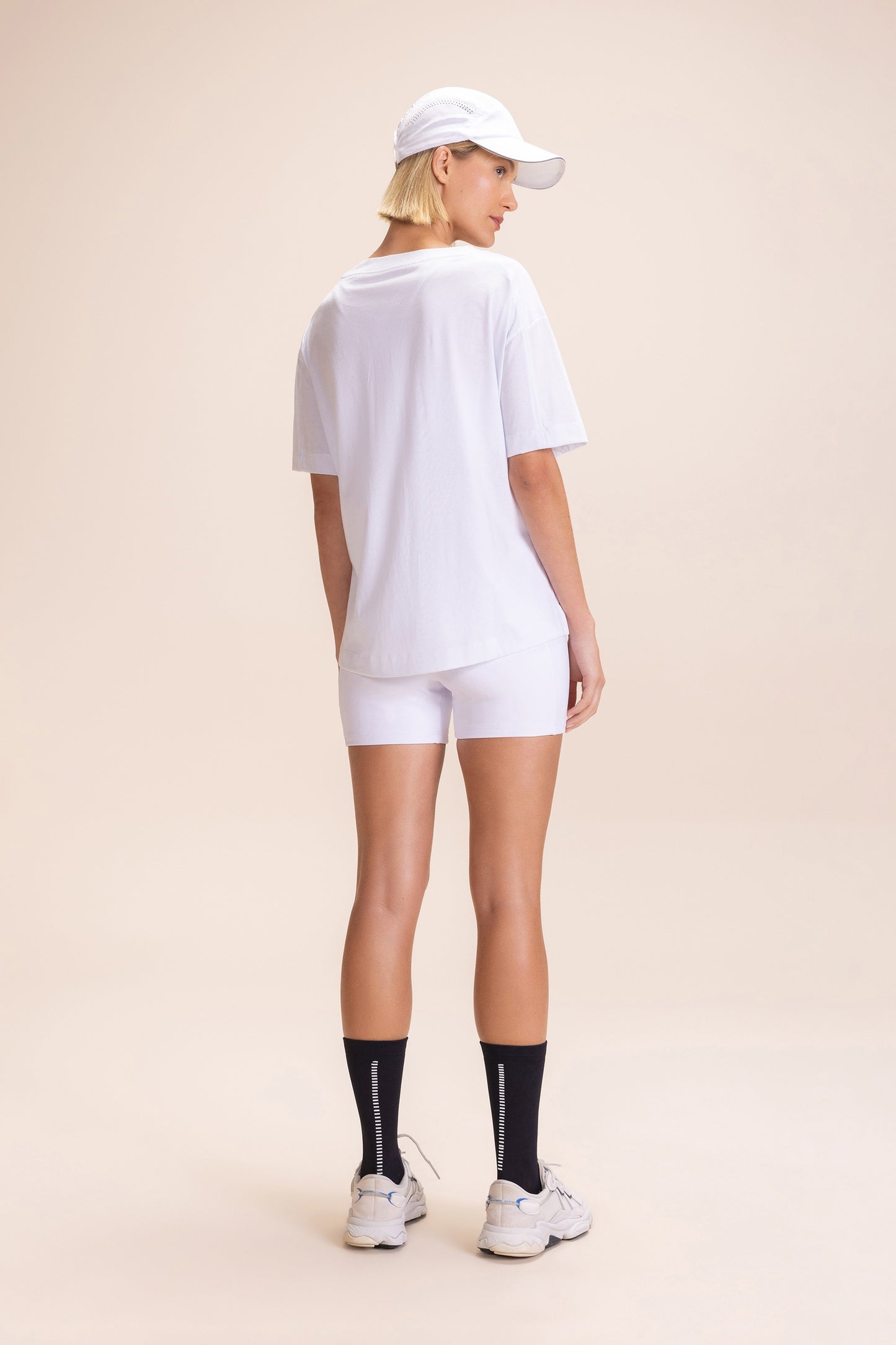 Pima Cotton V-neck Half-Knit T-Shirt