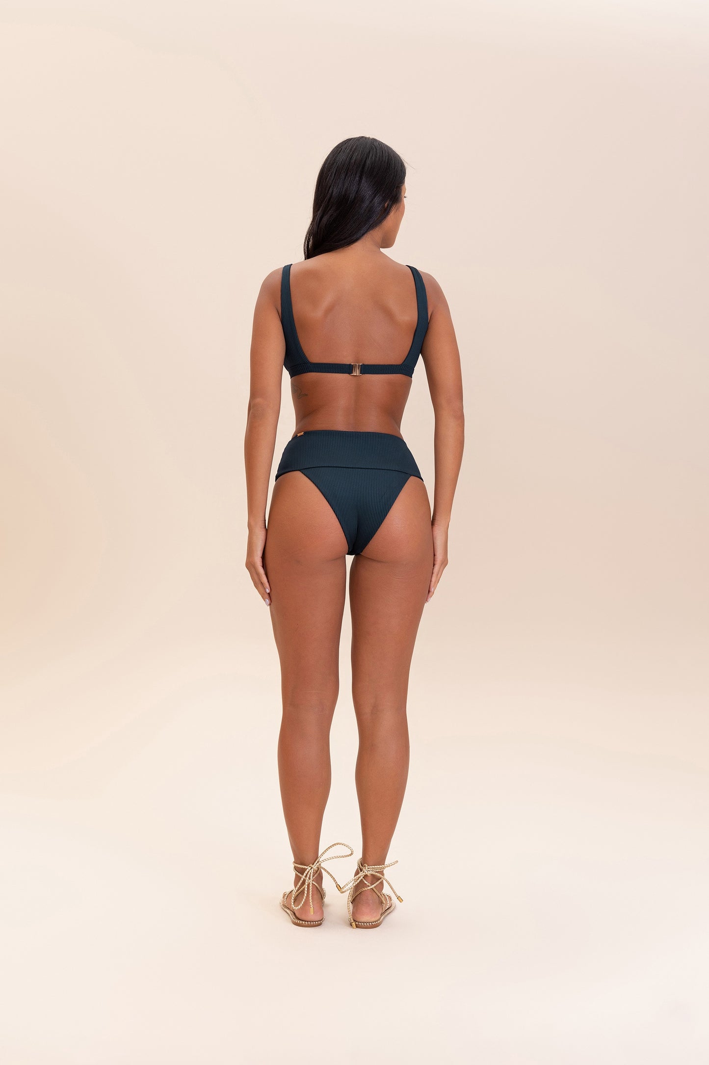 Gloss Rib V-Neck Bikini Top