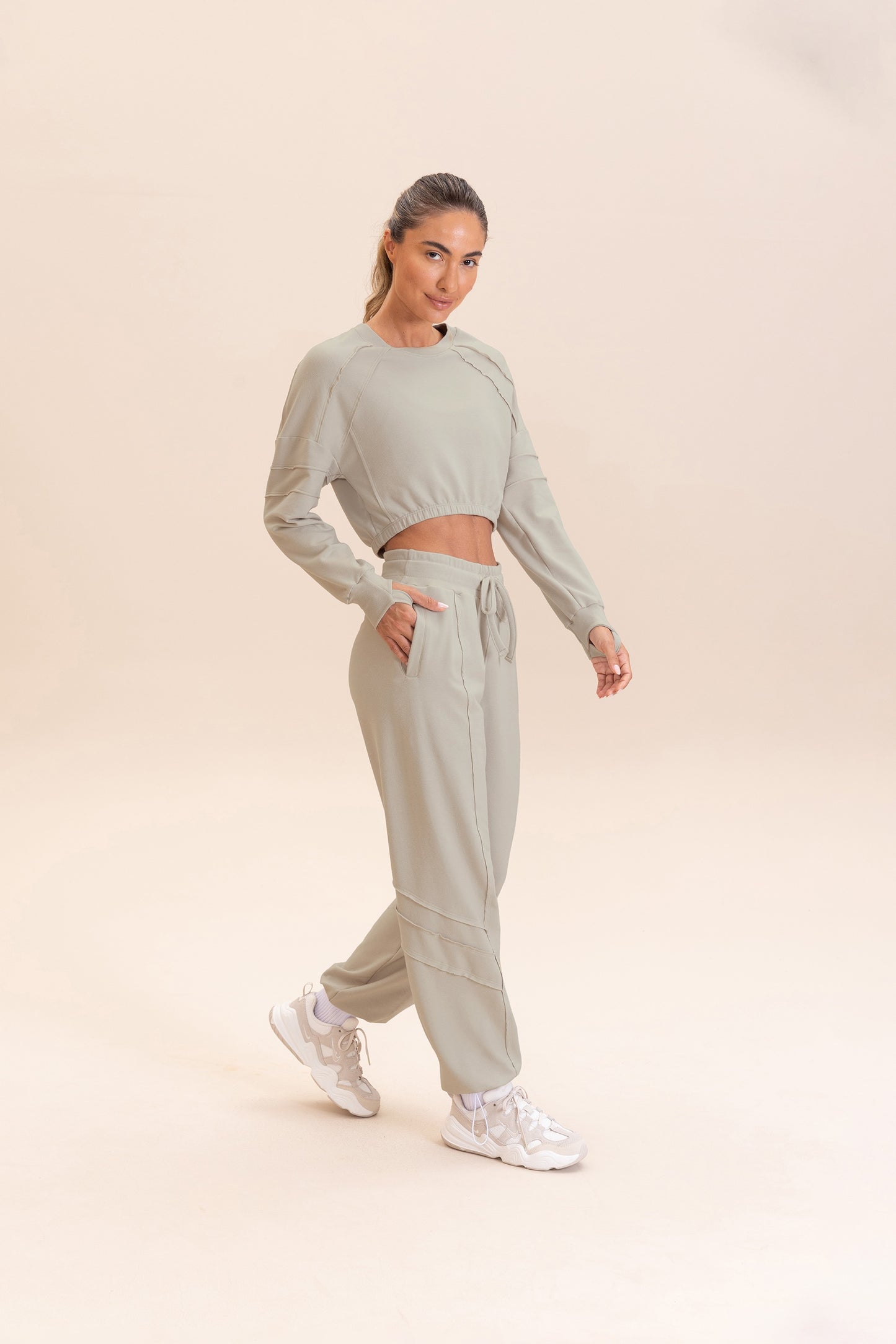 Cropped Cut Jog Sweatshirt
