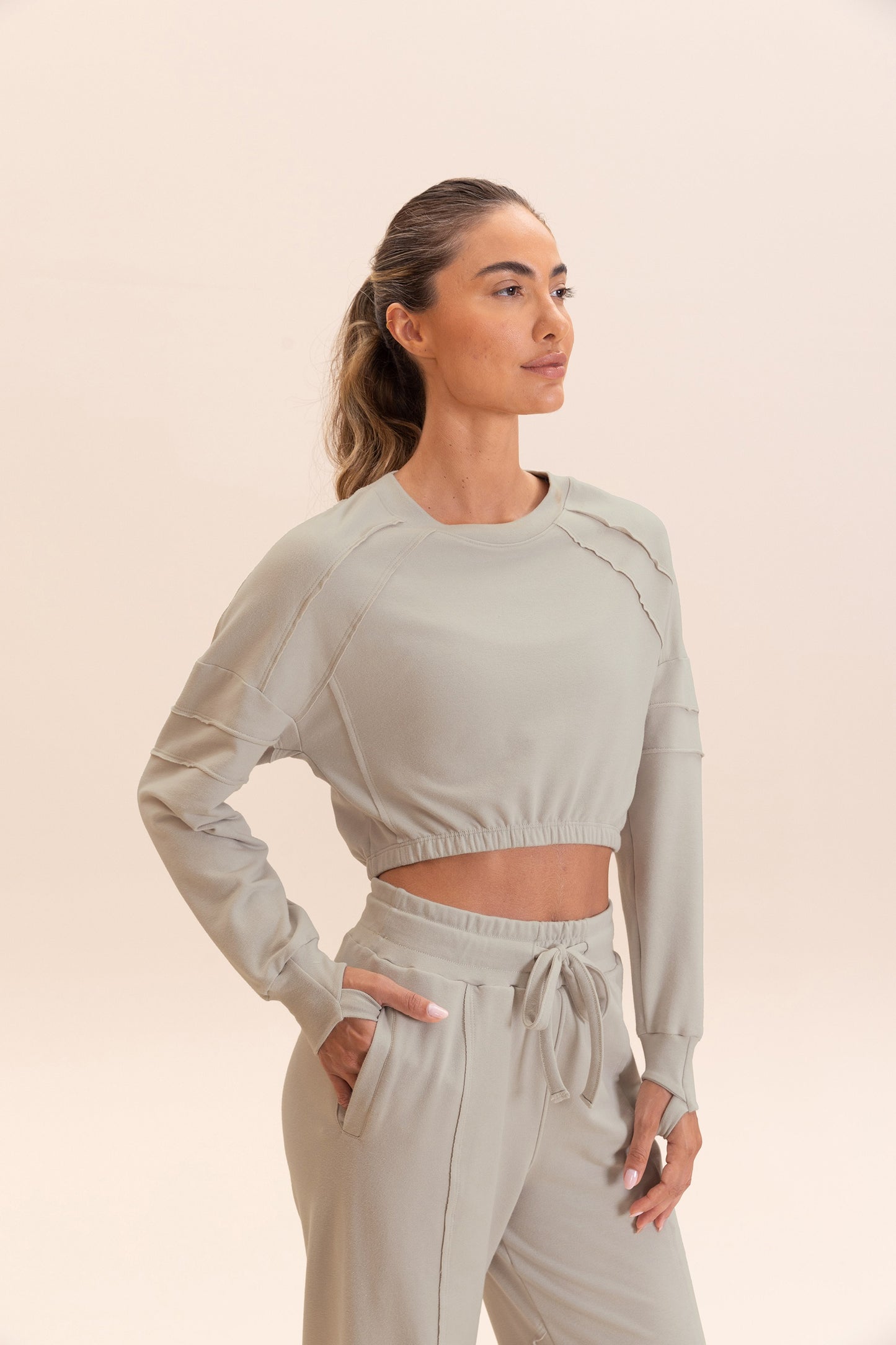 Cropped Cut Jog Sweatshirt
