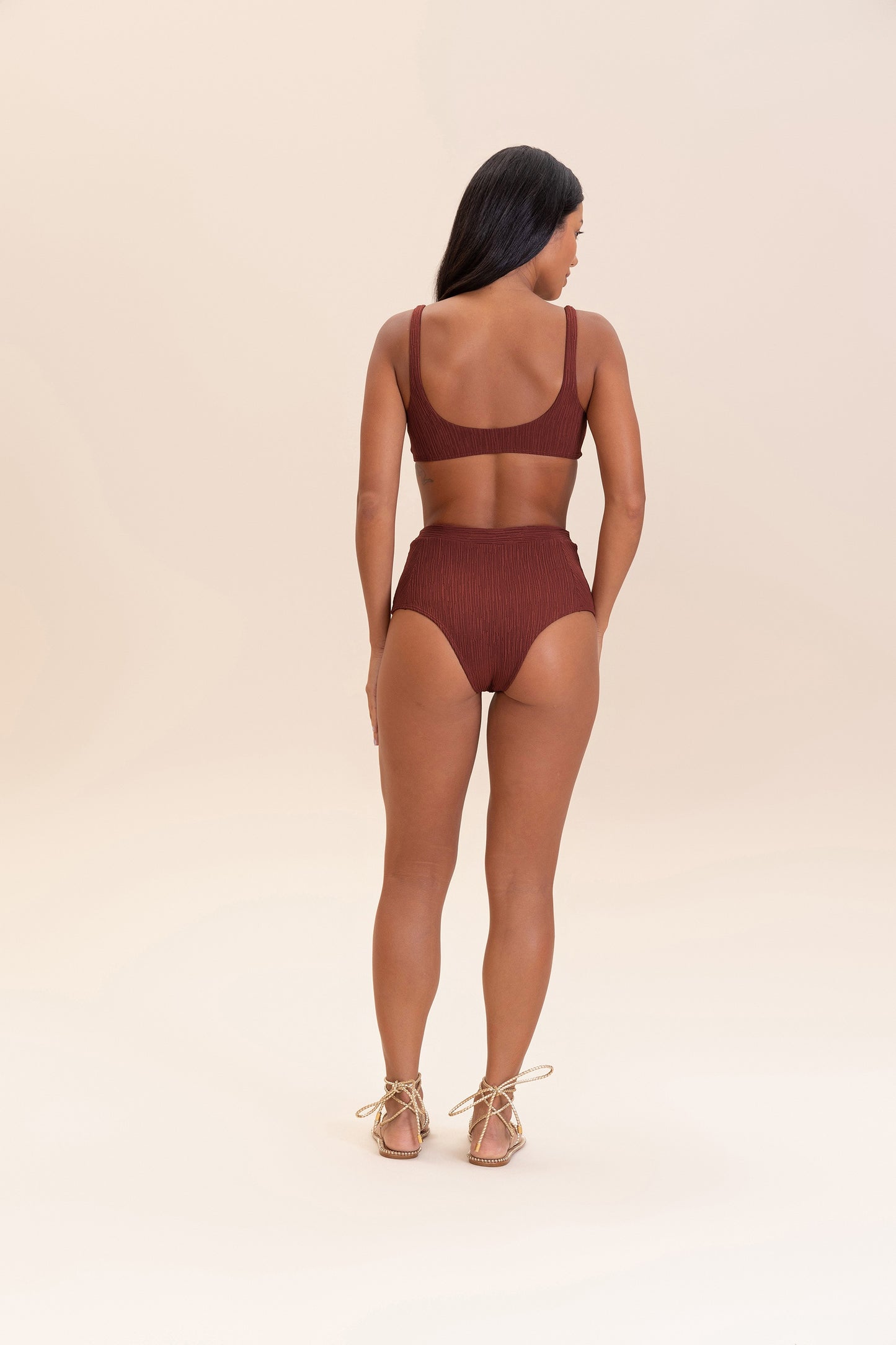 V Curl Bikini Top