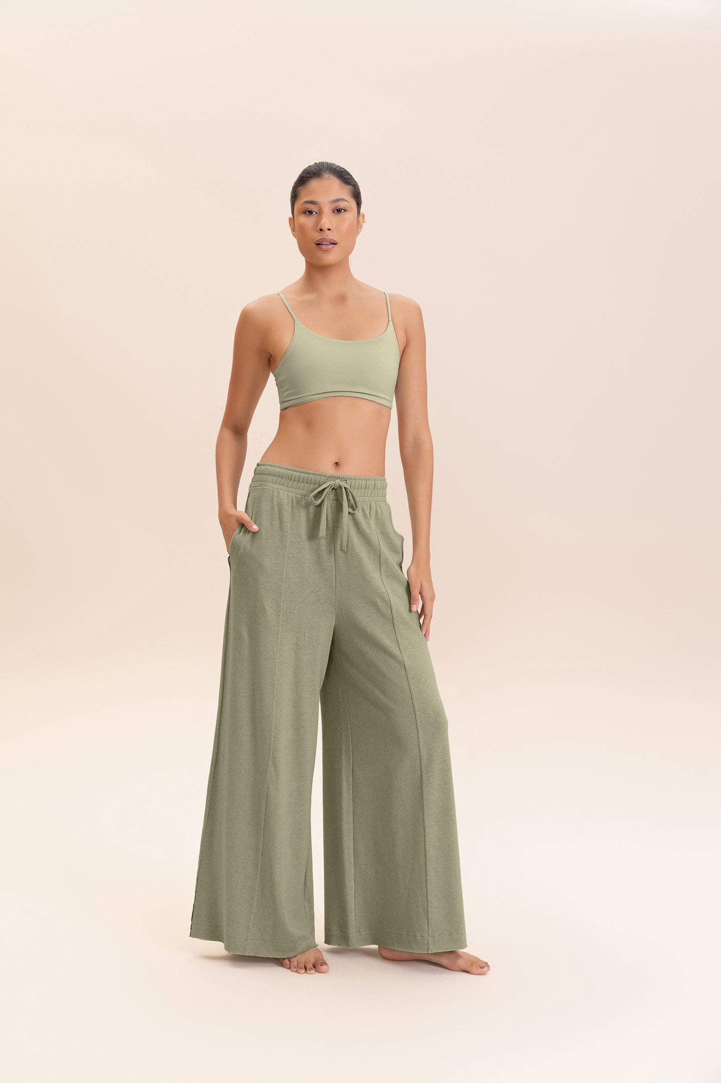 Slow Knit wide-leg pants
