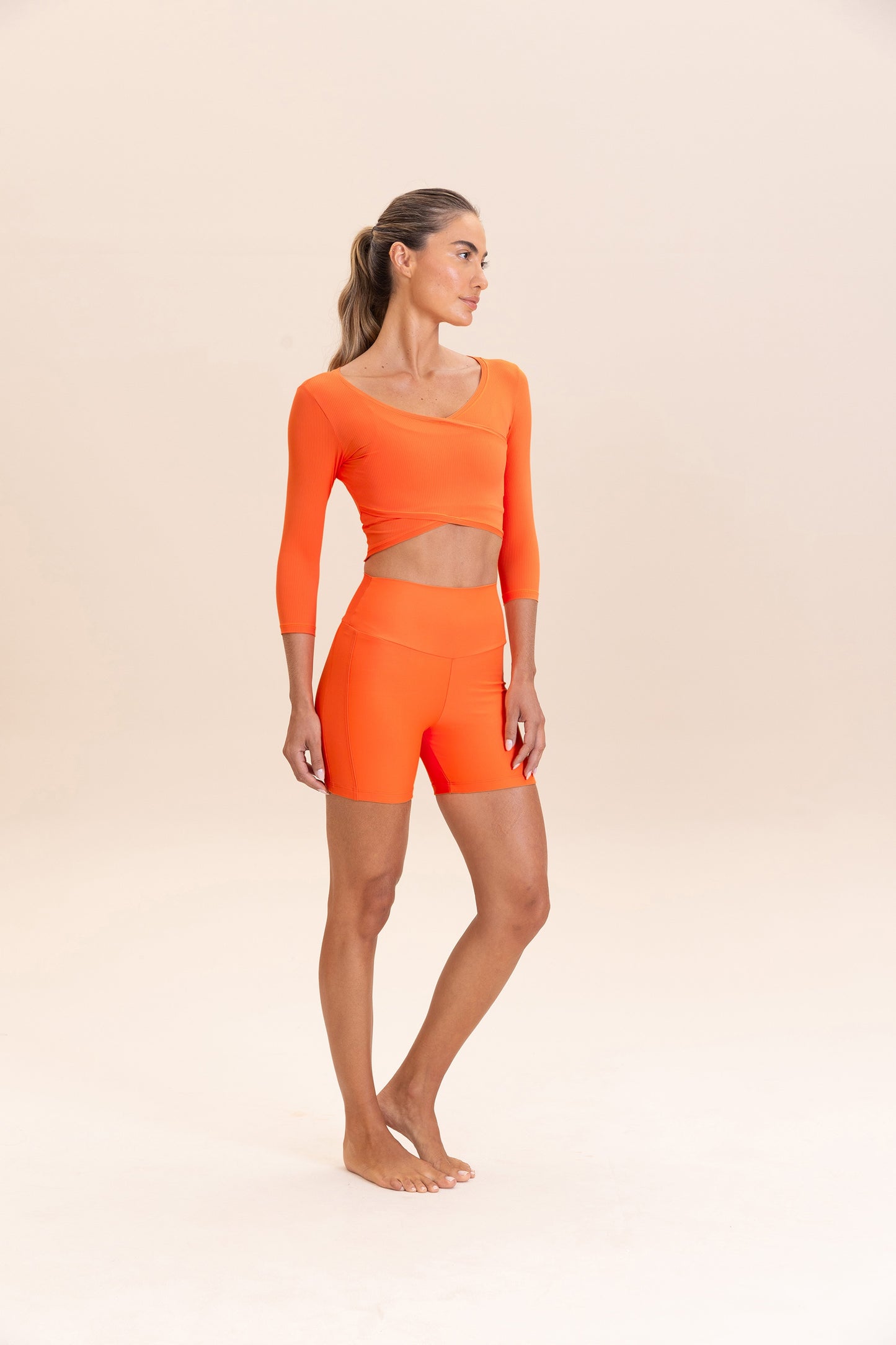Ribbed Knit Wrap Top