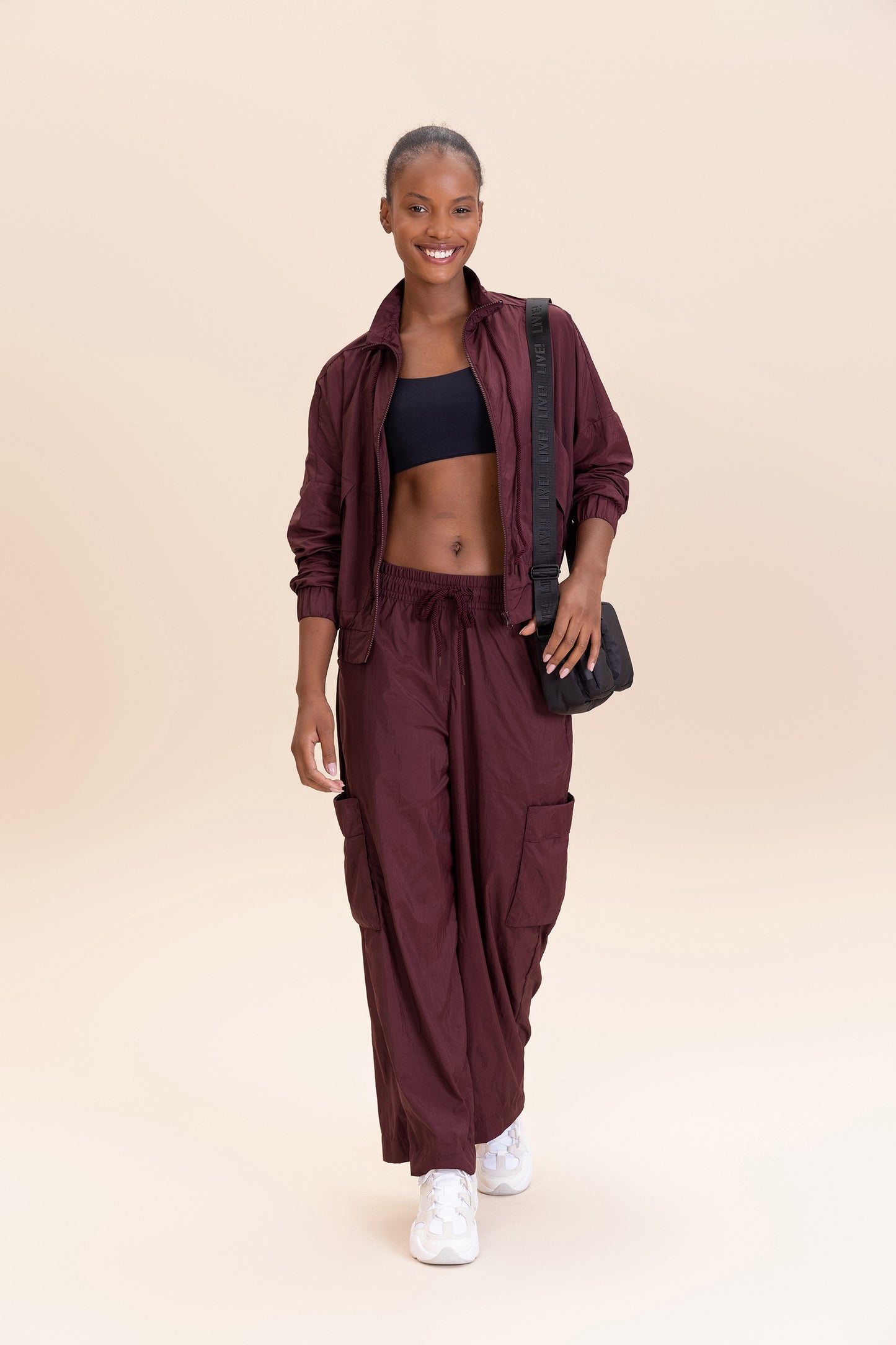 Nylon Net Straight Leg Pants