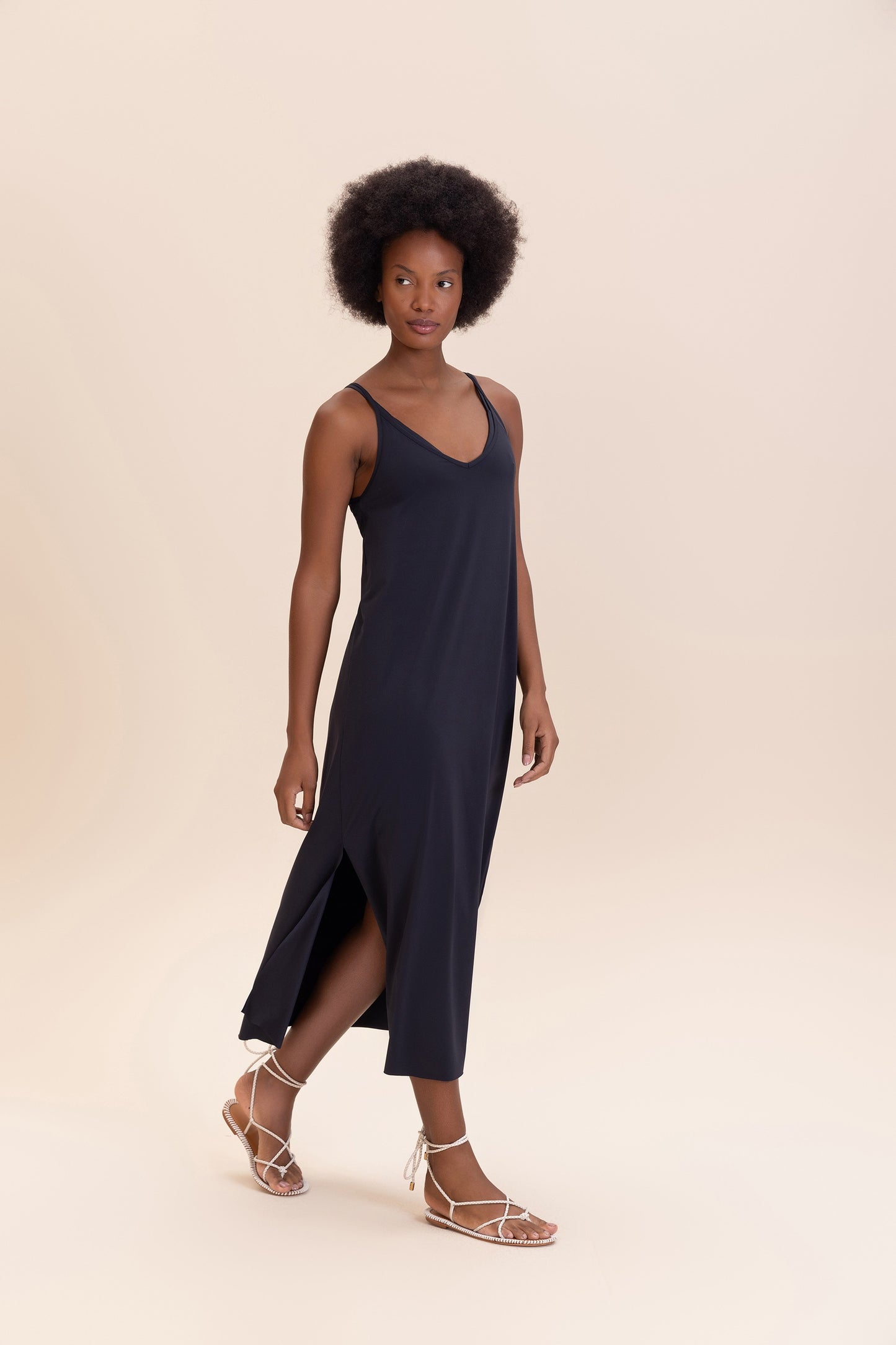 V Long Wide Dress