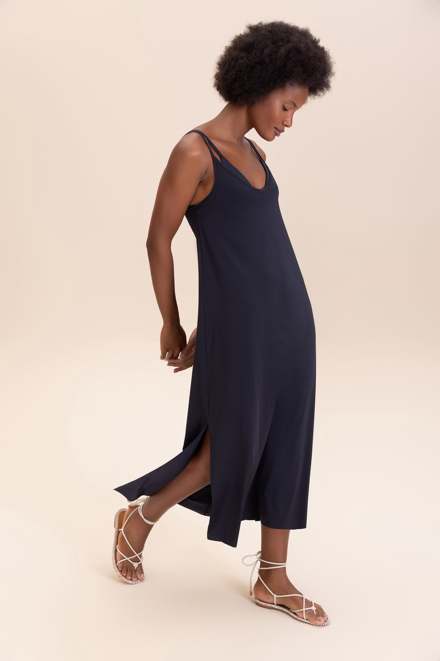 V Long Wide Dress