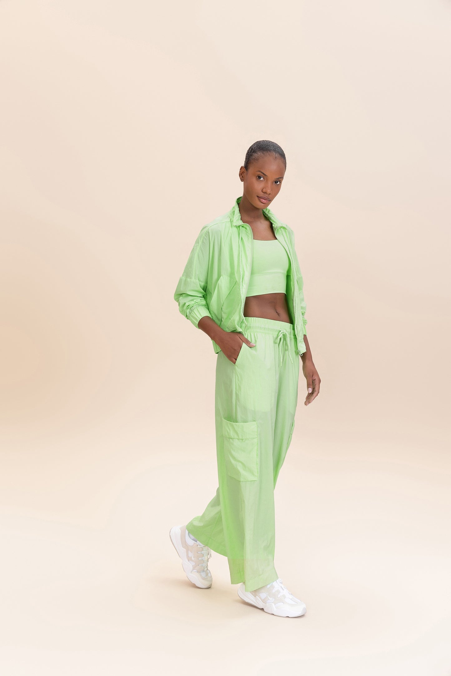 Nylon Net Straight Leg Pants