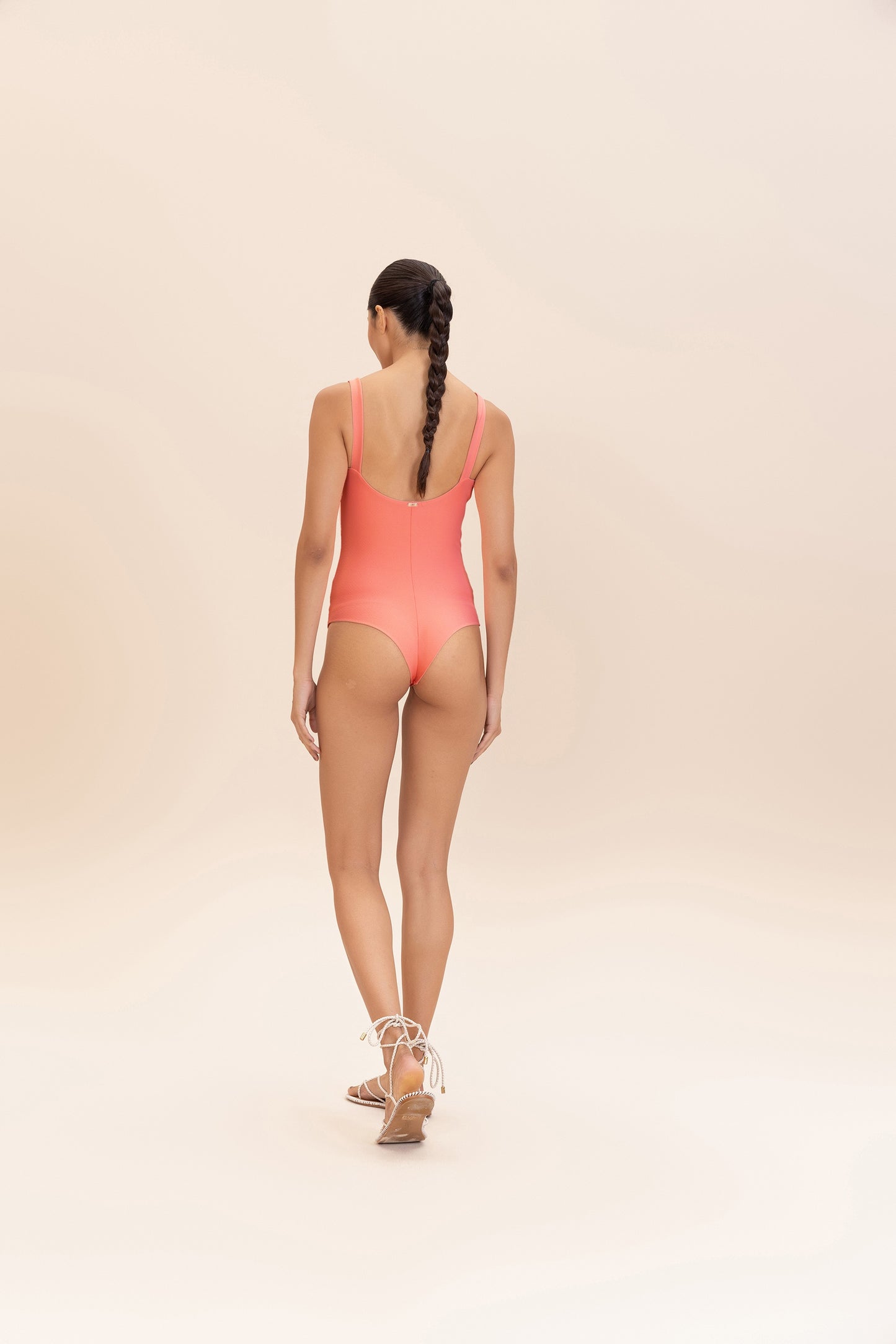 Wavy Slim Delta Wing One-Piece Swimsuit
