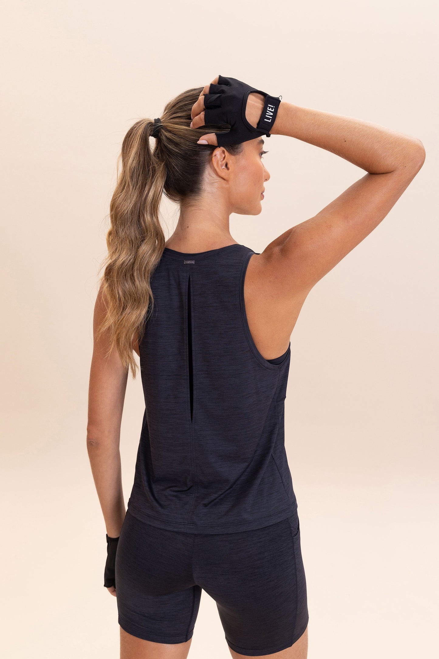 Cut Out Melange Tank Top
