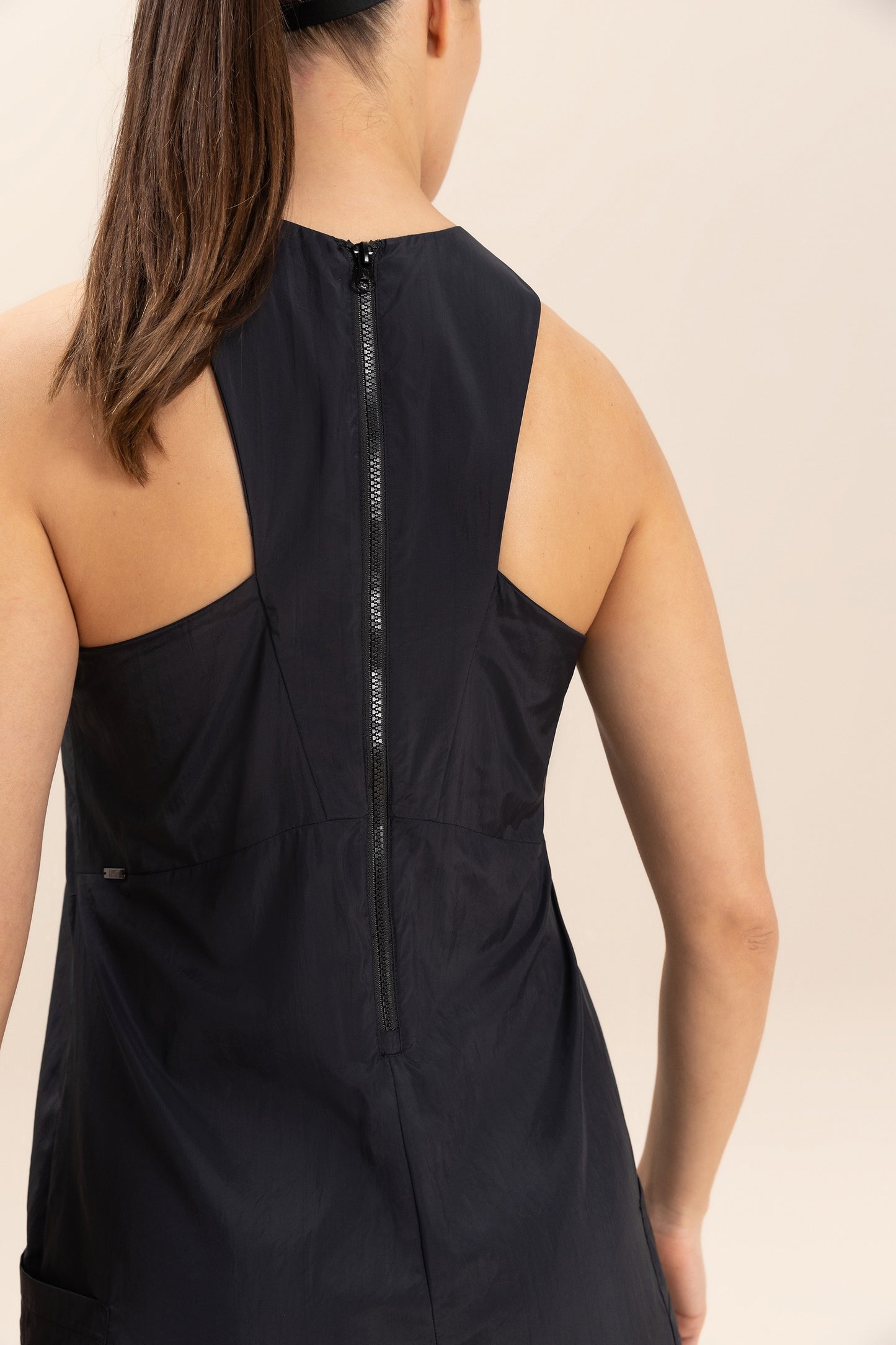 Cross Nylon Net Long Jumpsuit