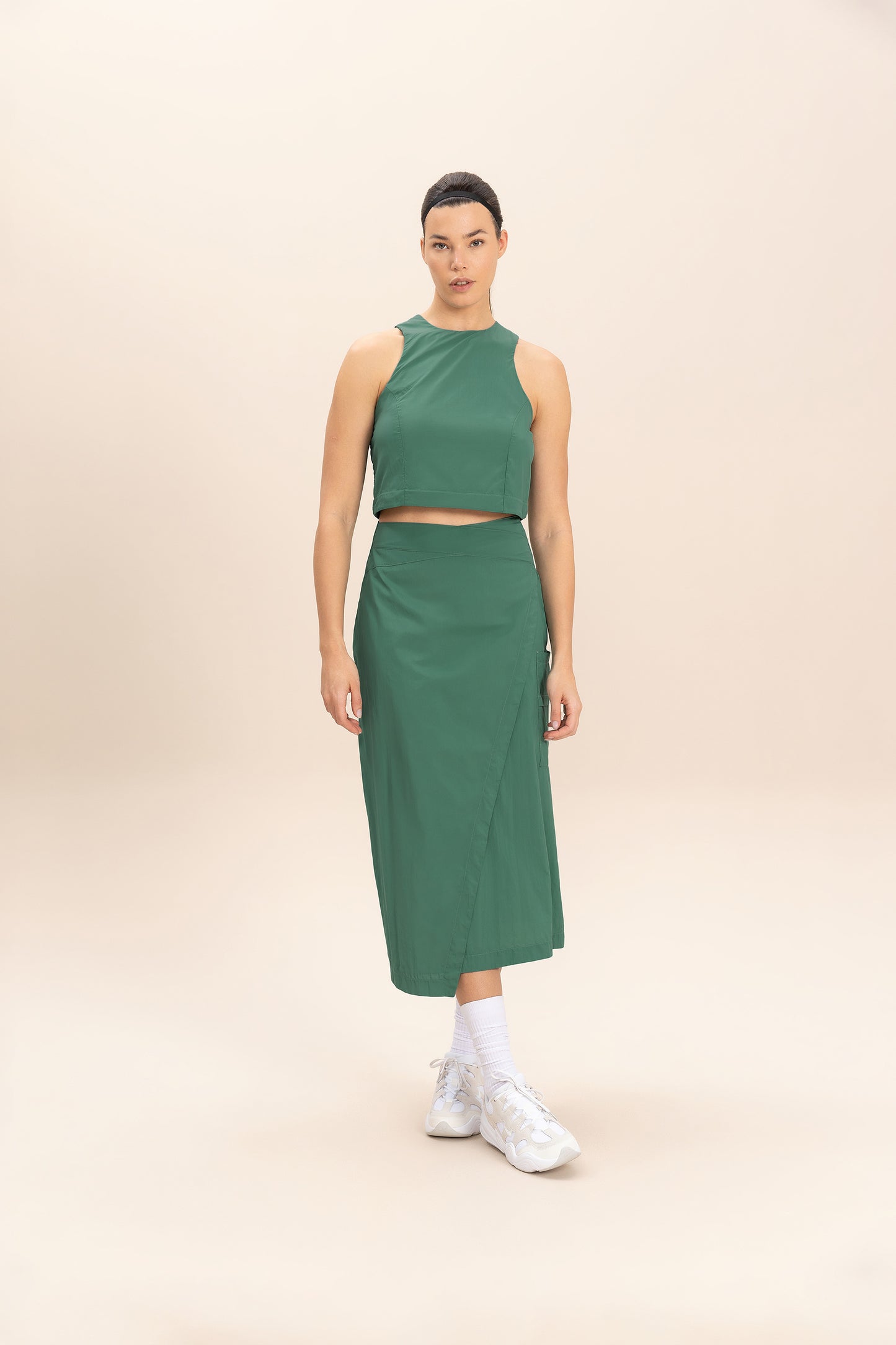 Cross Nylon Net Midi Skirt