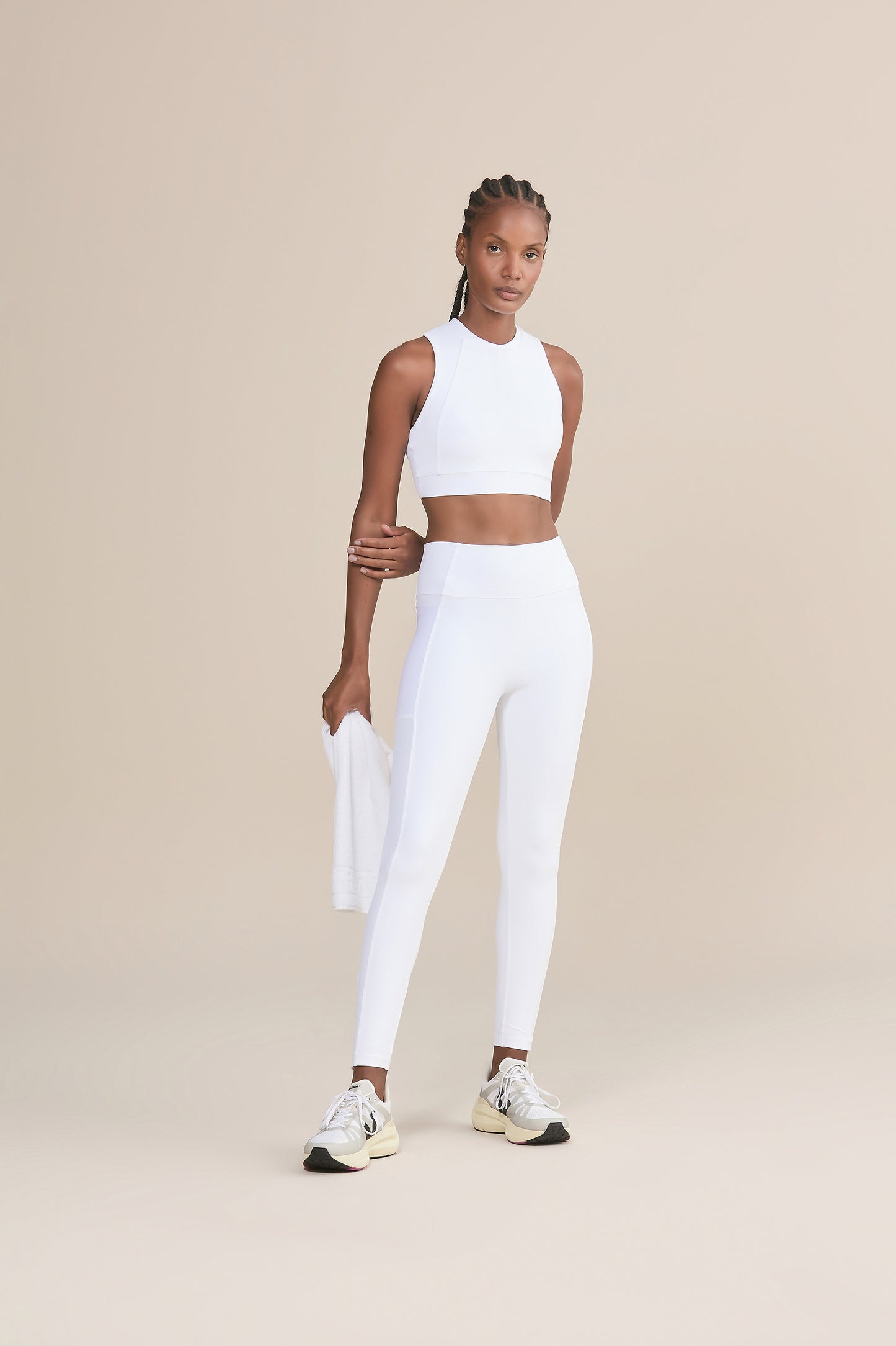 Zip Upfit Tule Power White Sports Bra