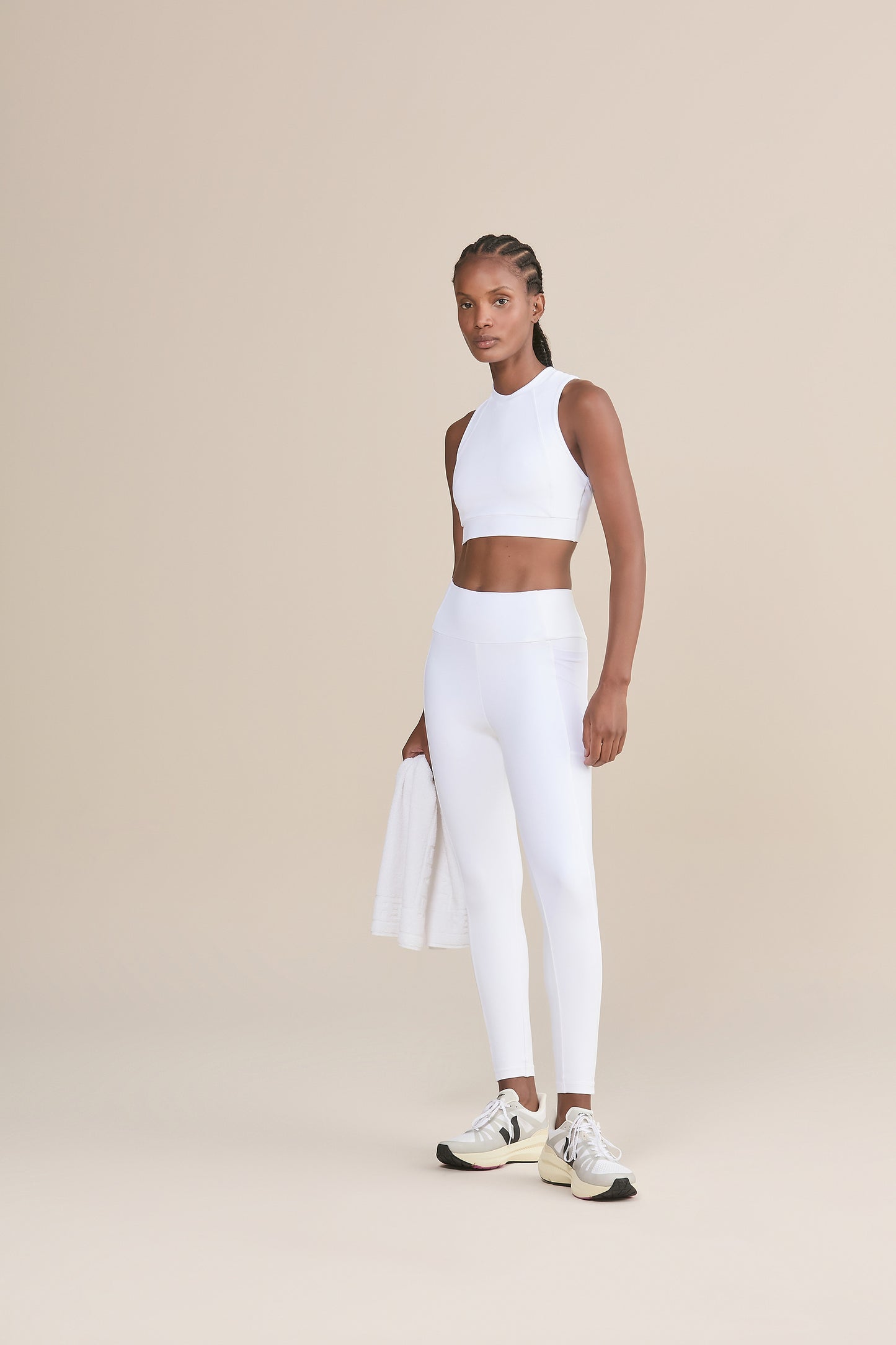 Zip Upfit Tule Power White Sports Bra