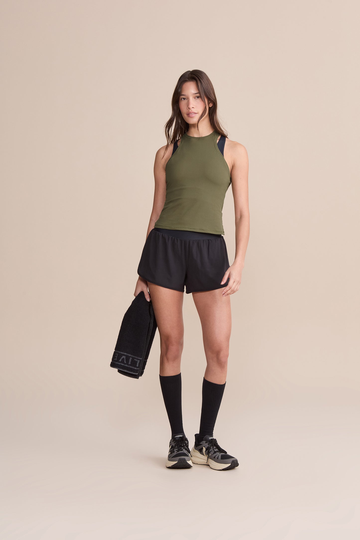 Ribbed Knit Racerback Tank Top