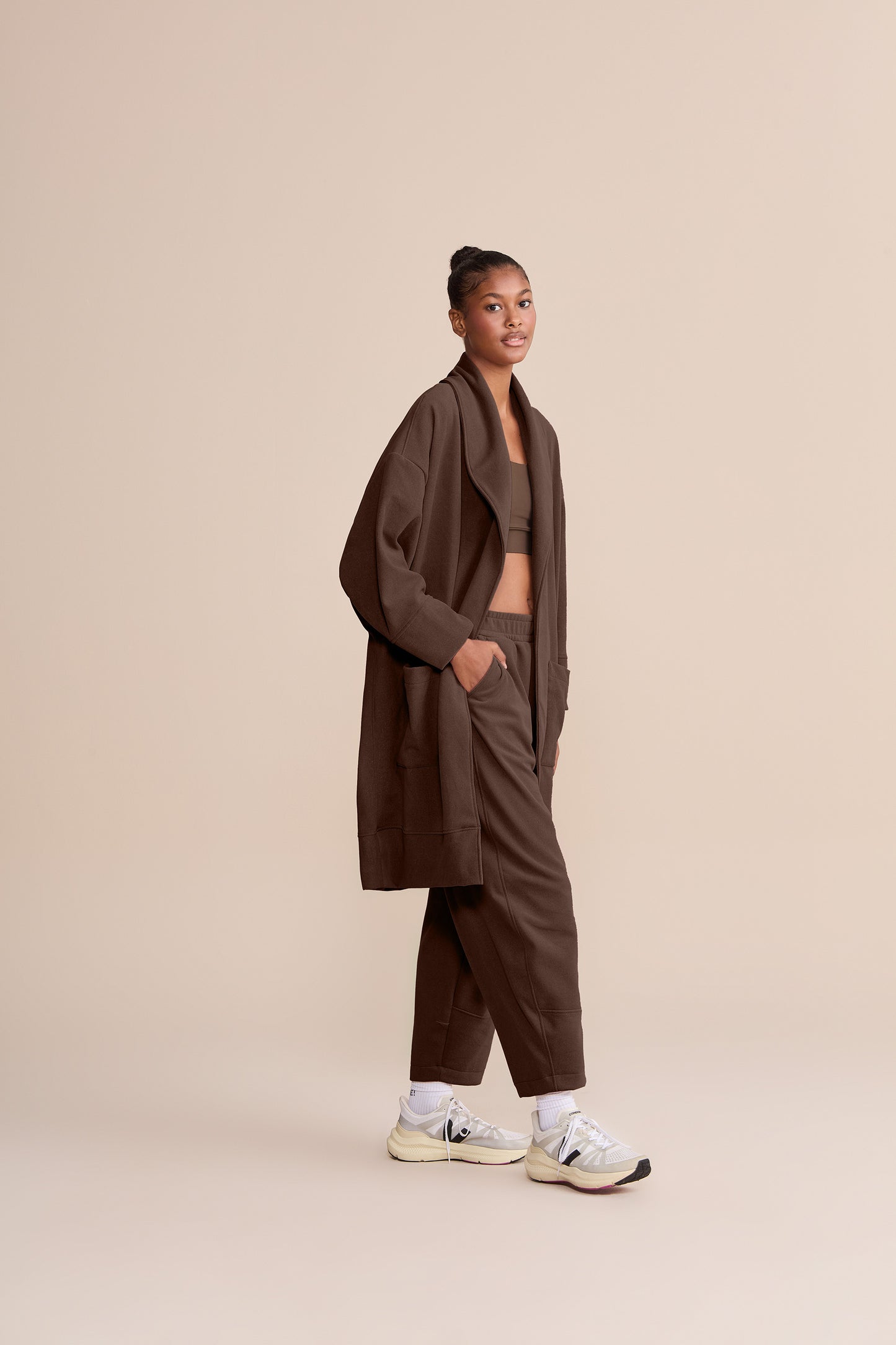Soft Oak Elastic Trench Coat