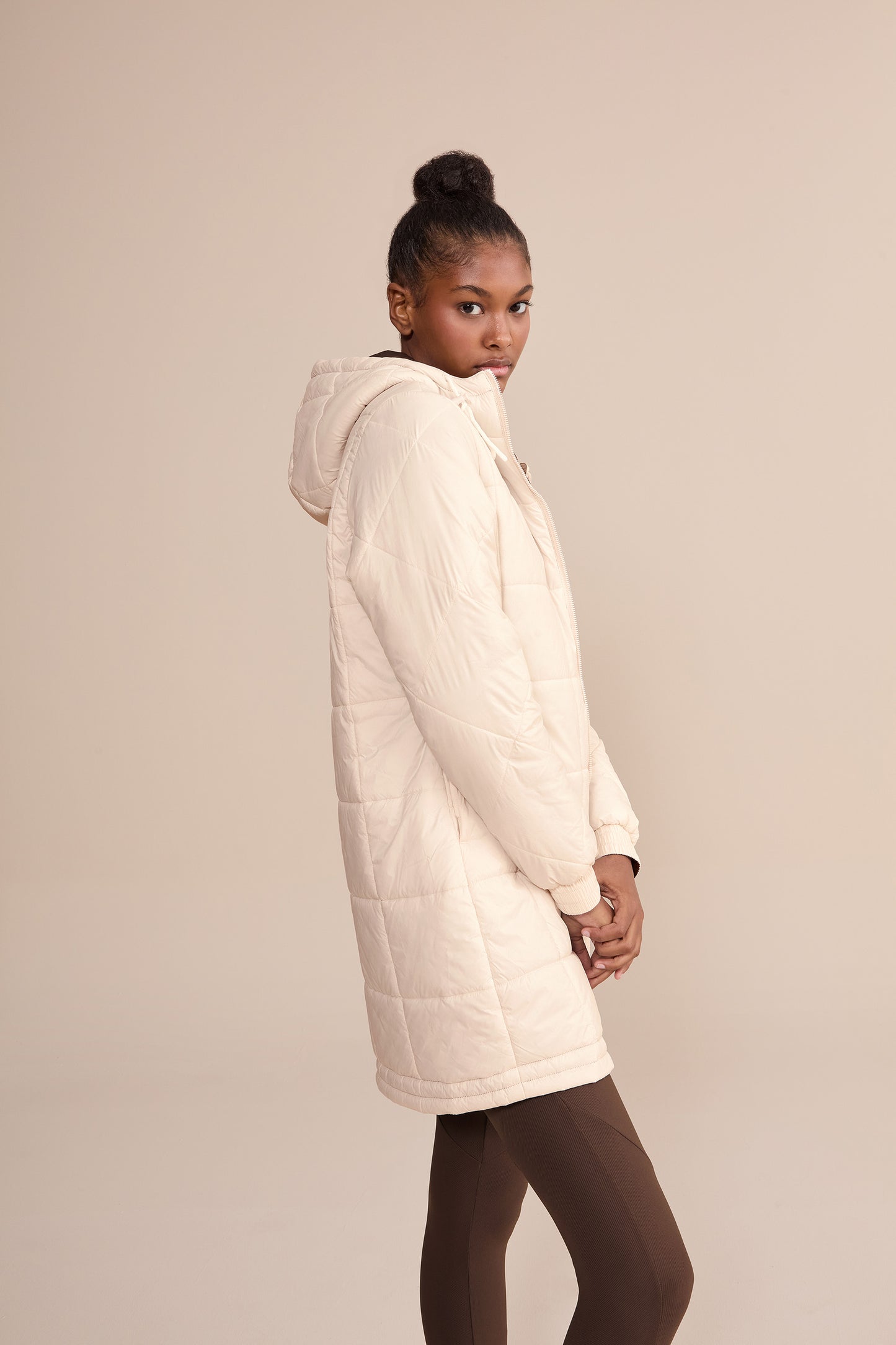 Long Reversible Nylon Jacket
