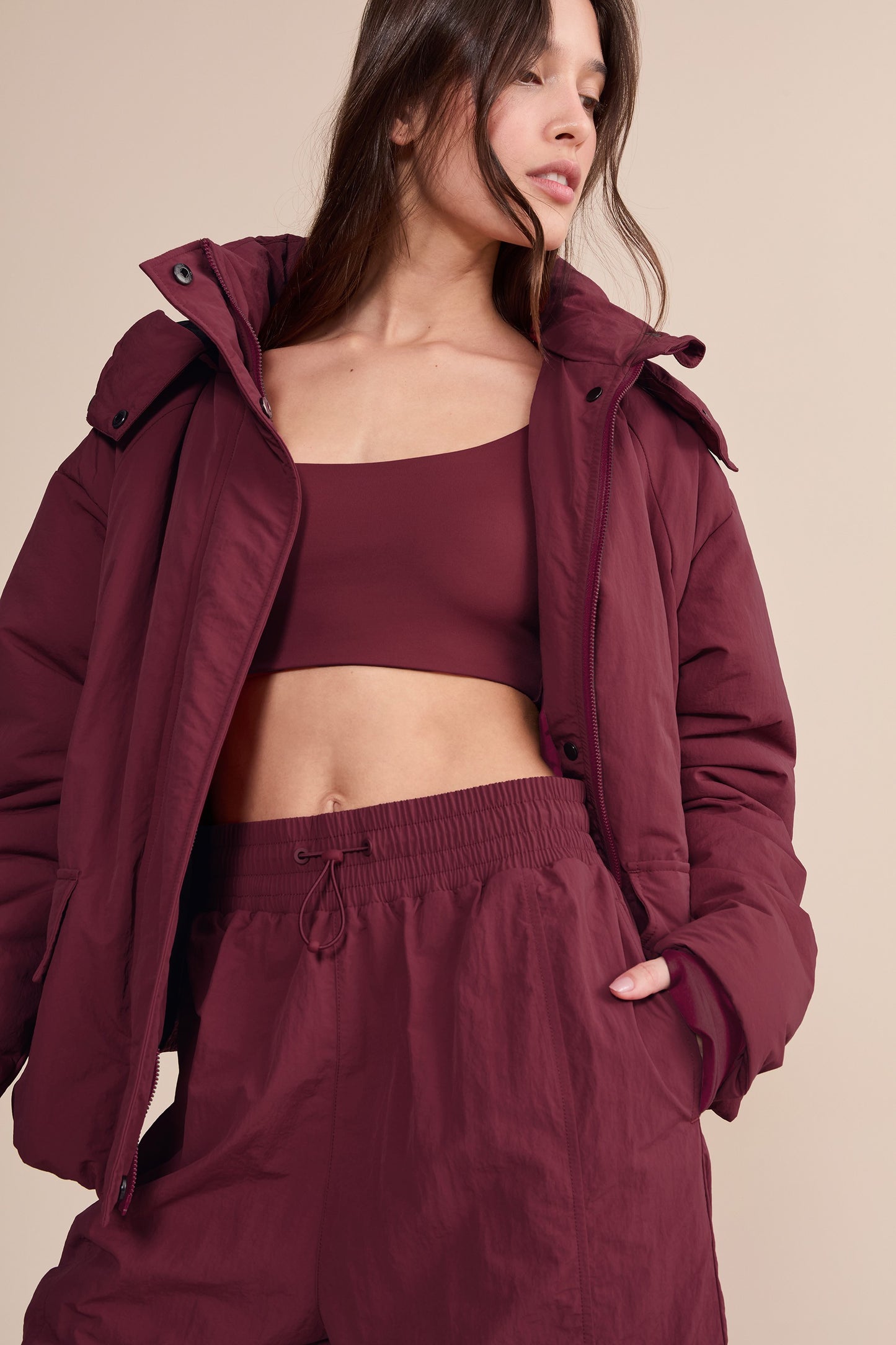 Fluffy Nylon Core Jogger Pants