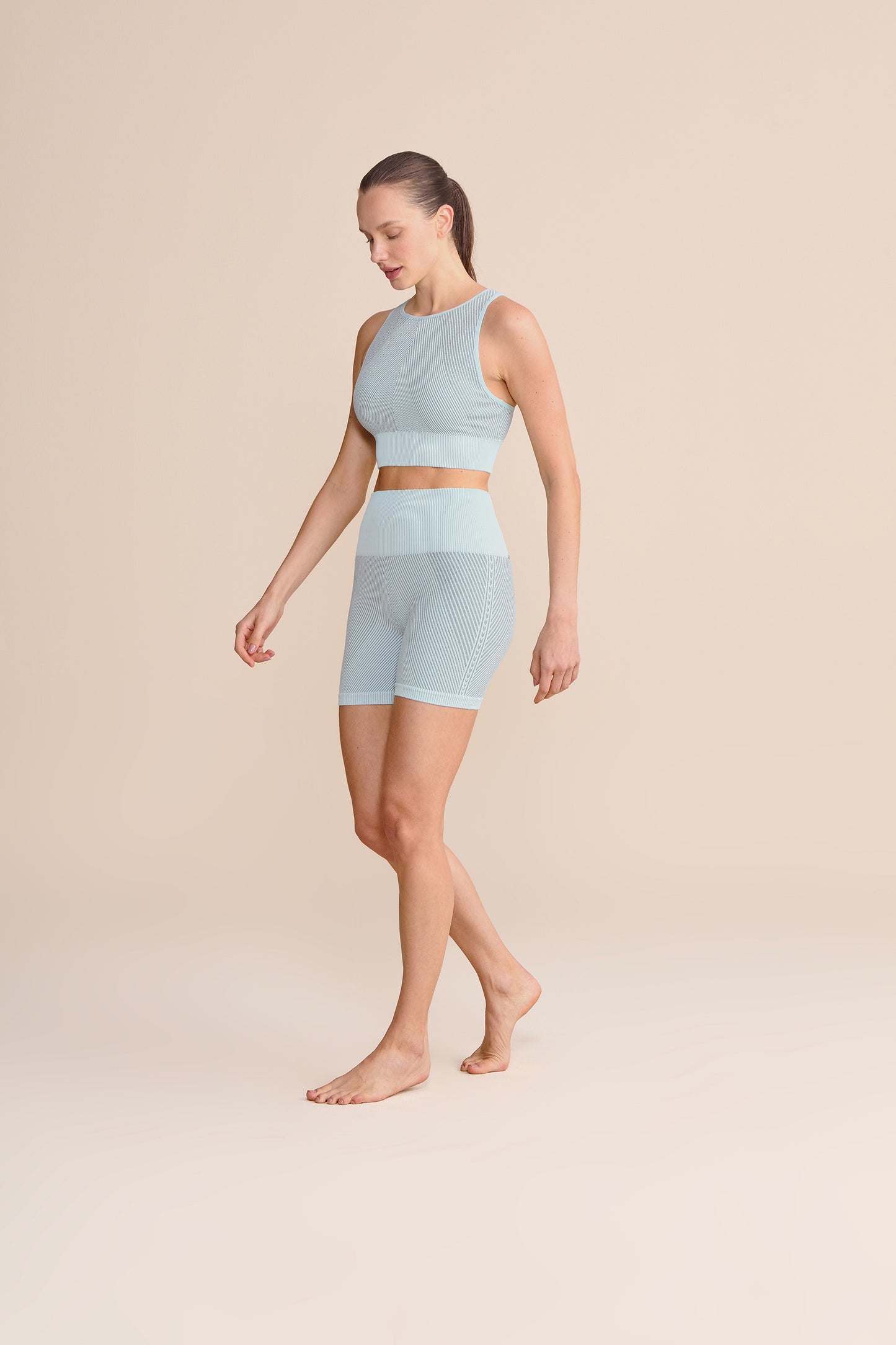 Seamless Diagonal Racerback Sports Bra