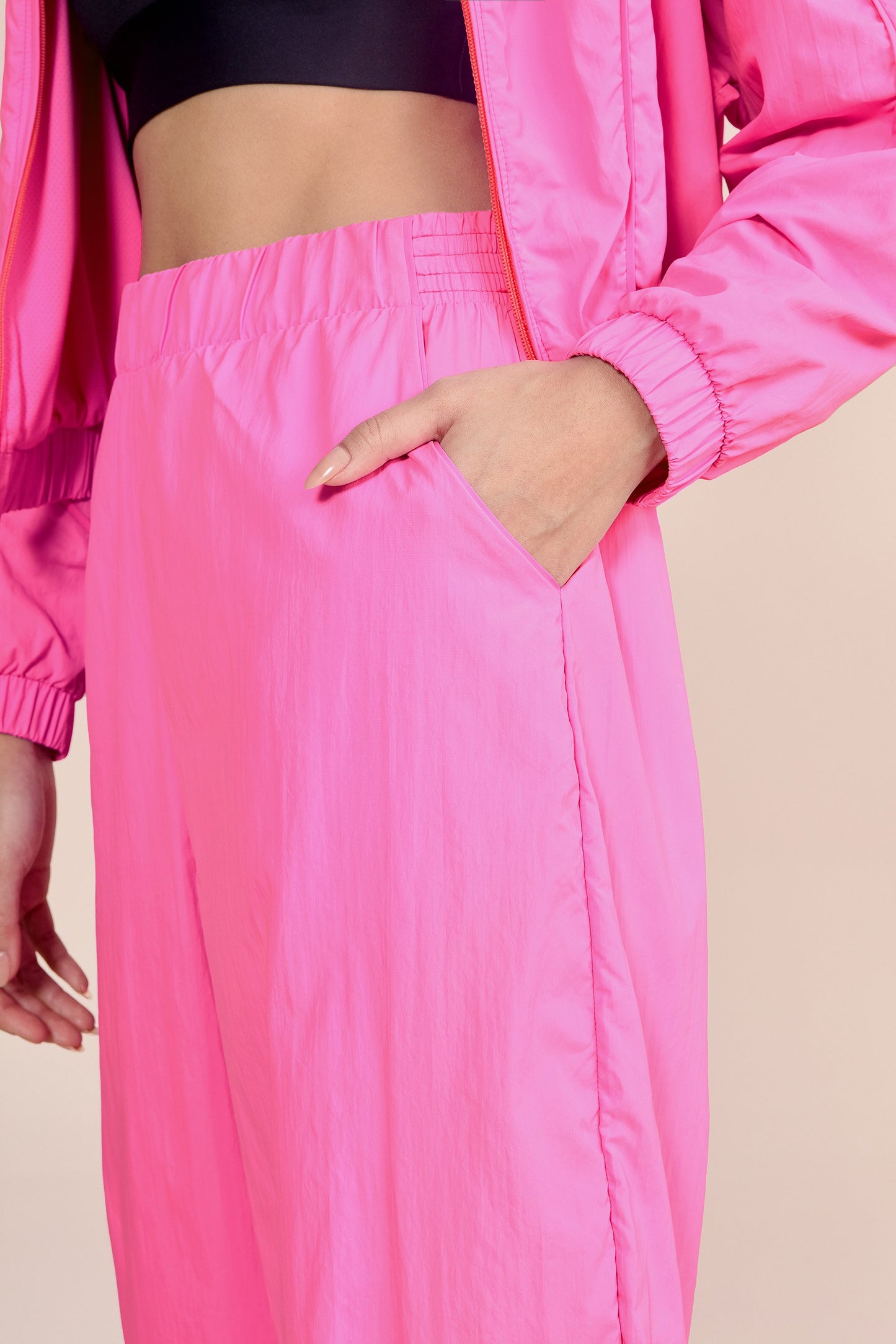 Nylon Net Filete Wide Pants