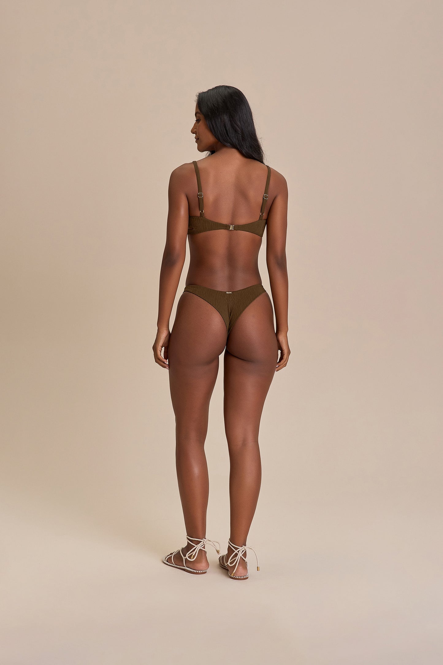 Jacquard Curl High-Cut Bikini Bottom