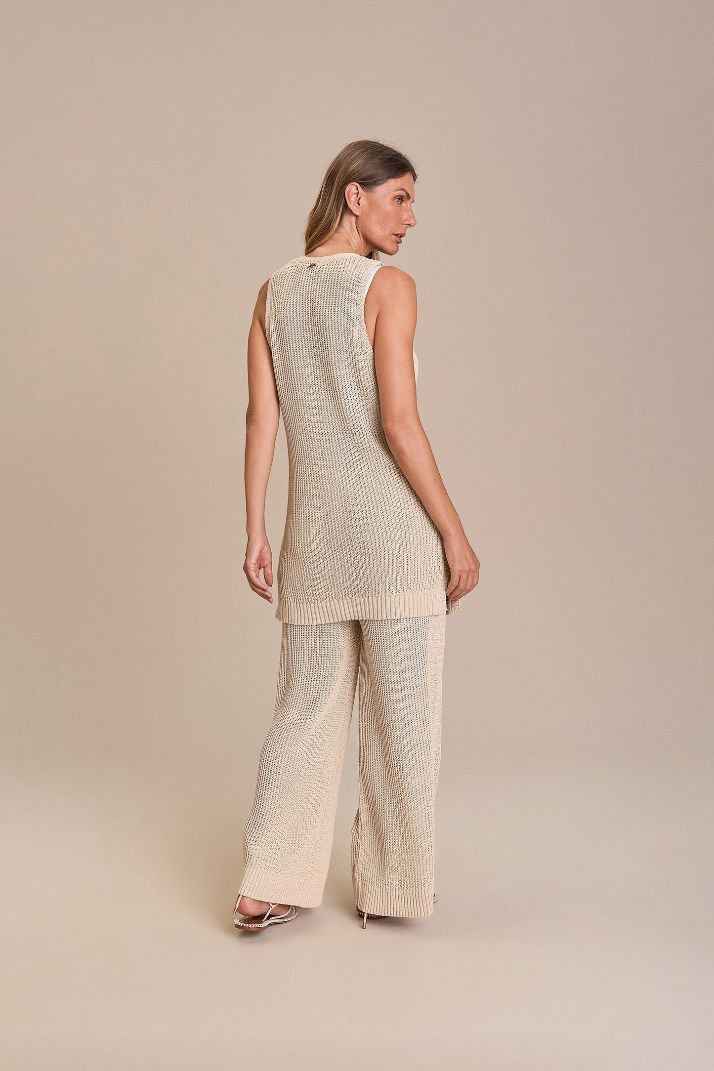Straight-Leg Pants and Knit Shorts Set