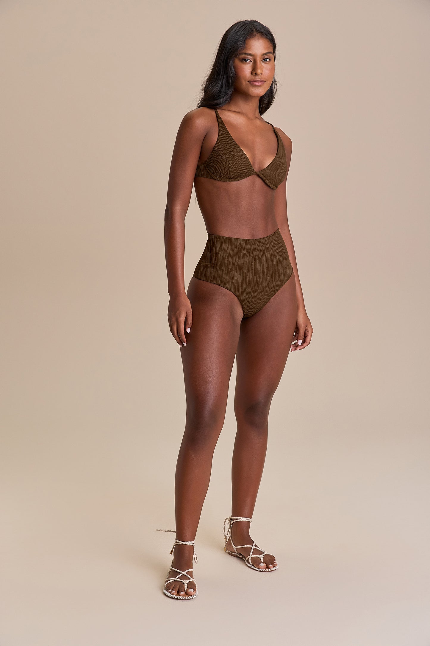 Jacquard Curl Hot Pant Bikini Bottom
