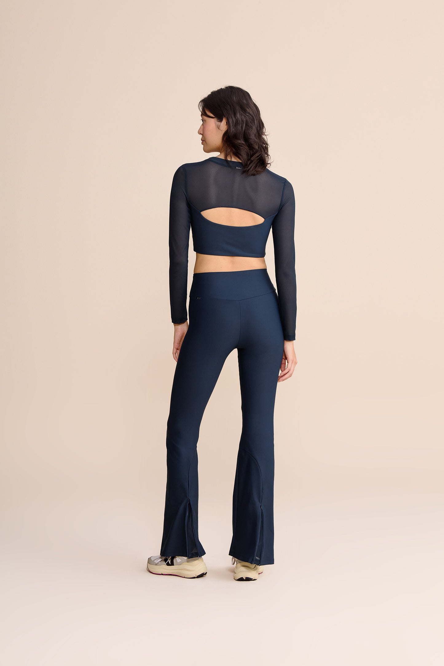 V Zip Tule Core Flare Pants