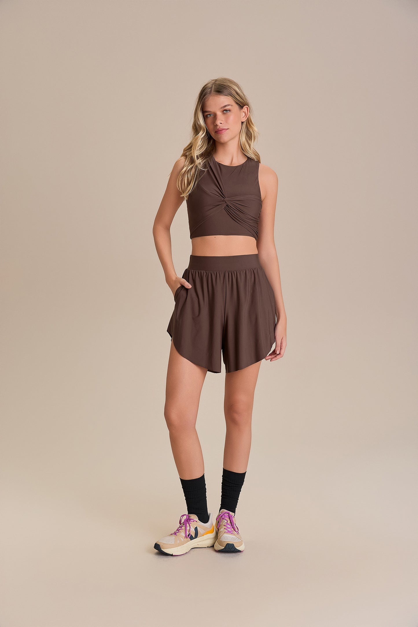 Wide Twist Crop Top