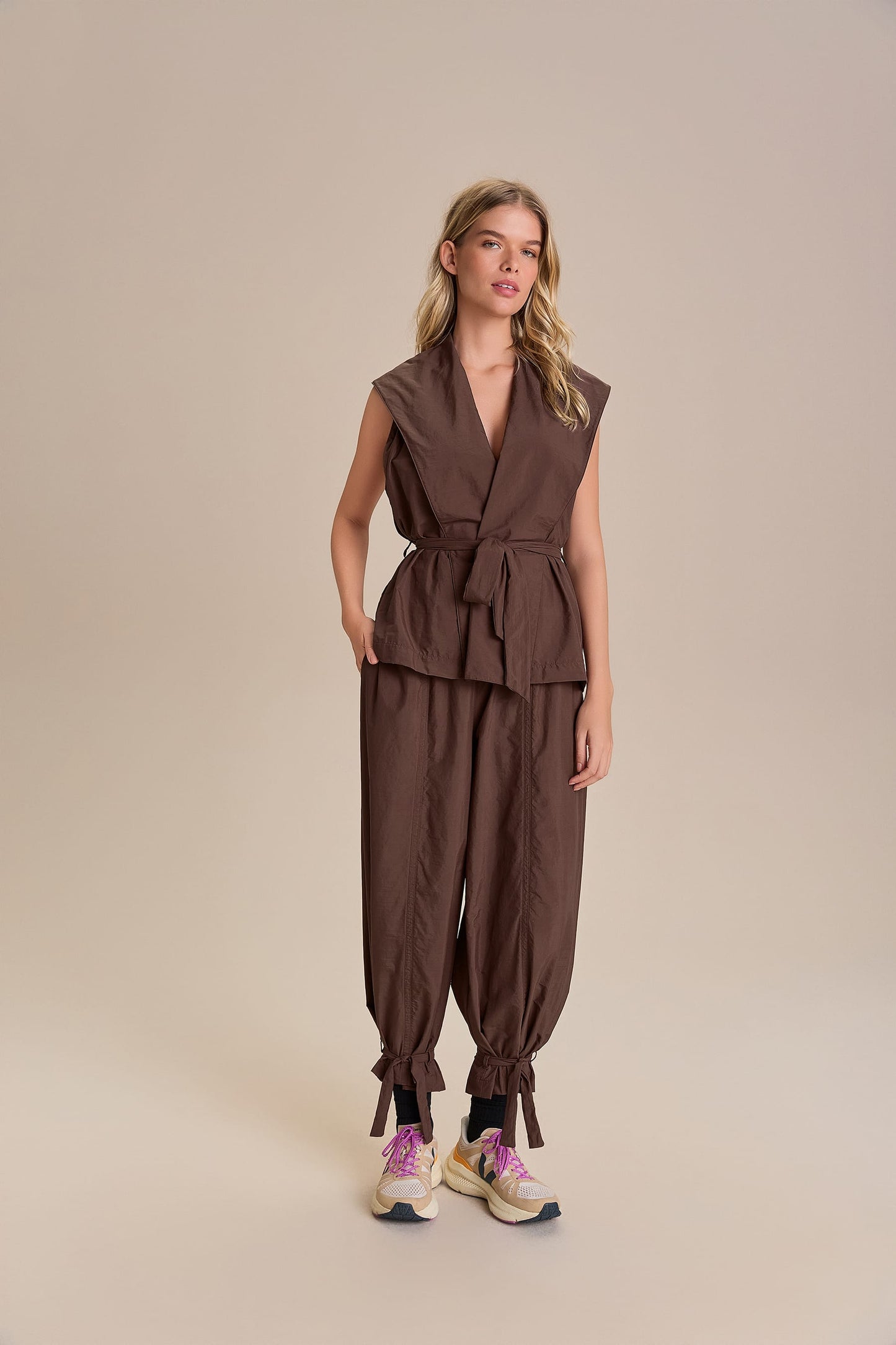 Nylon Net Crop Pants
