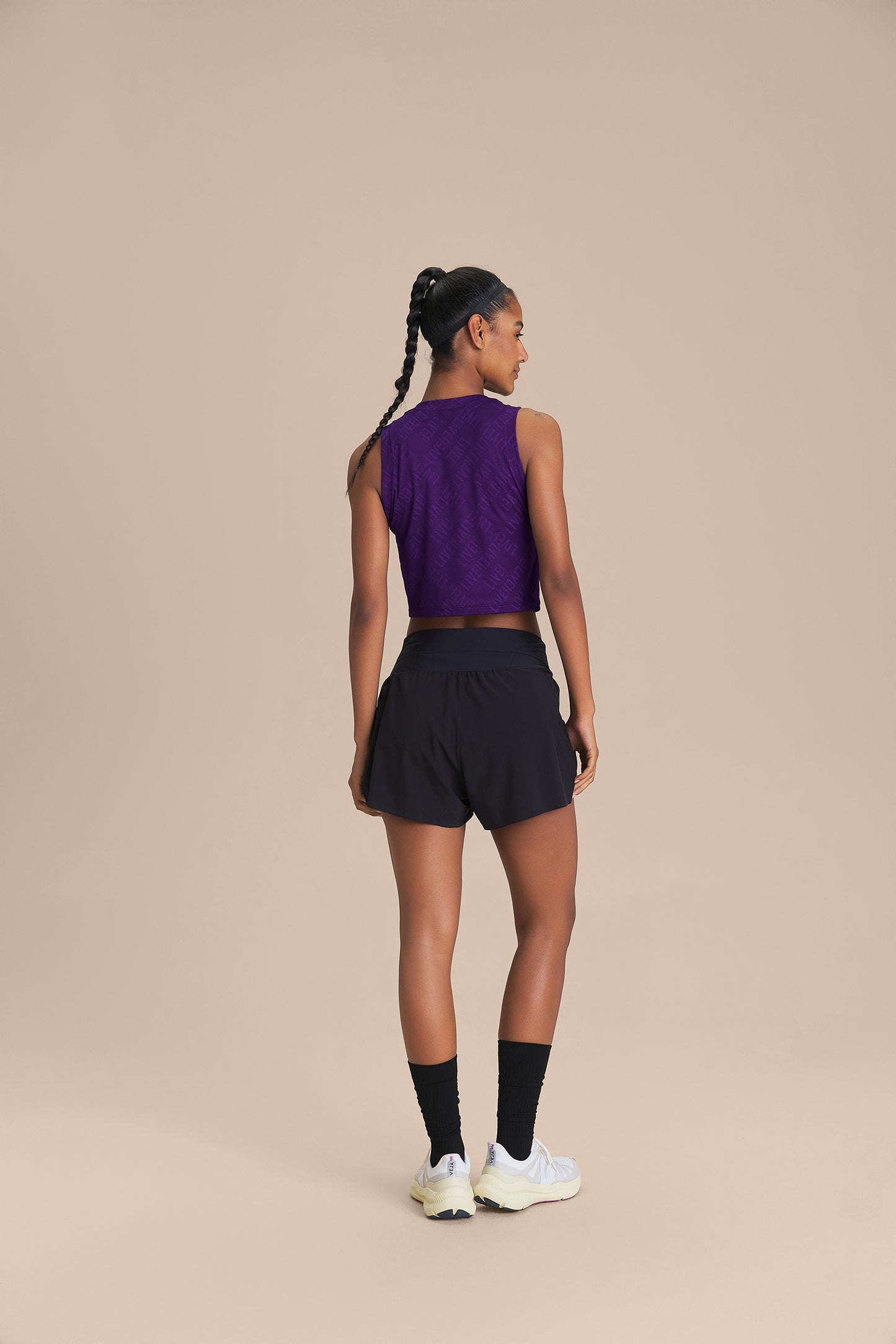 LIVE! Mesh Jacquard Cropped Tank