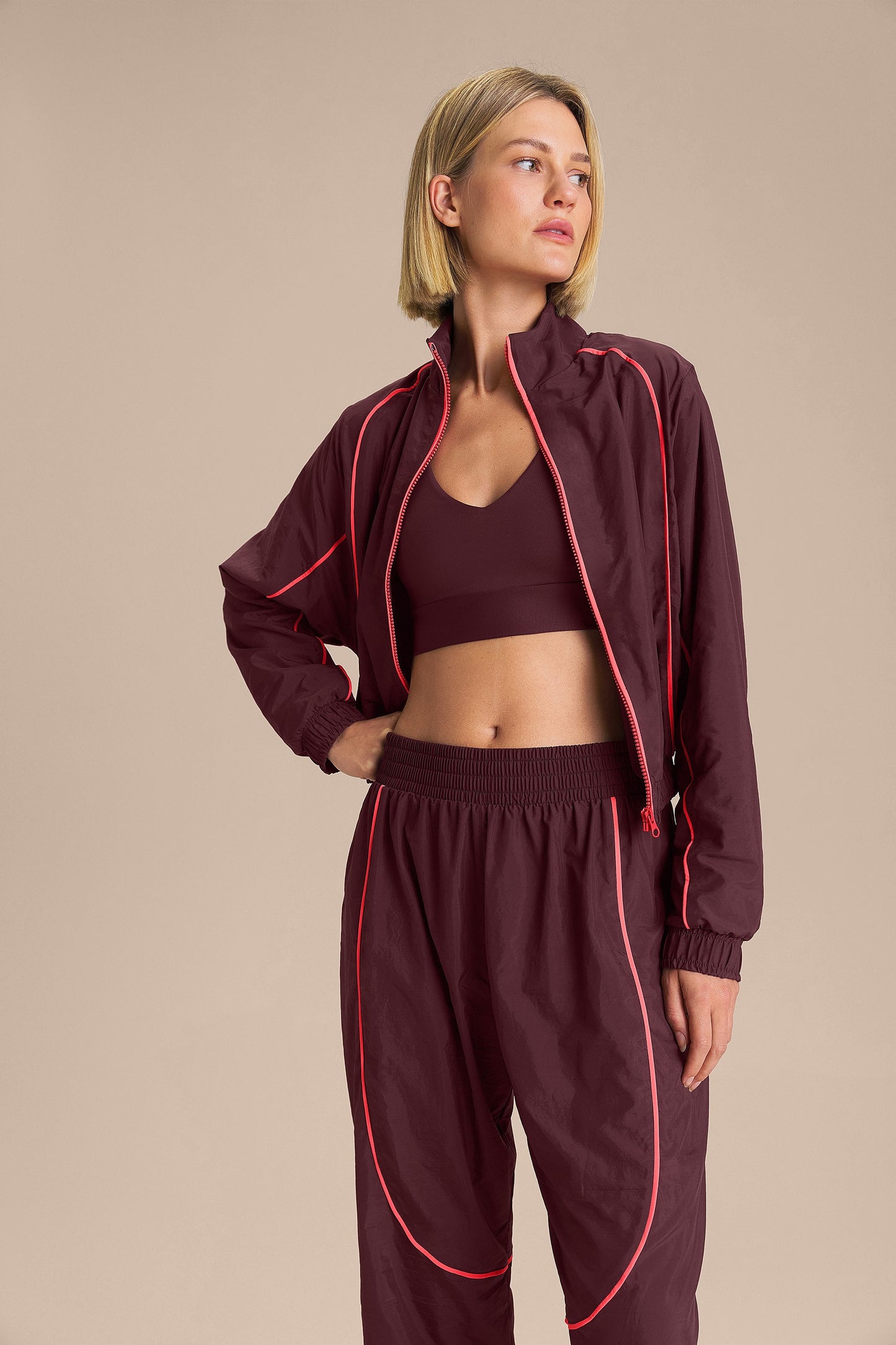 Nylon Net Jogger Pants