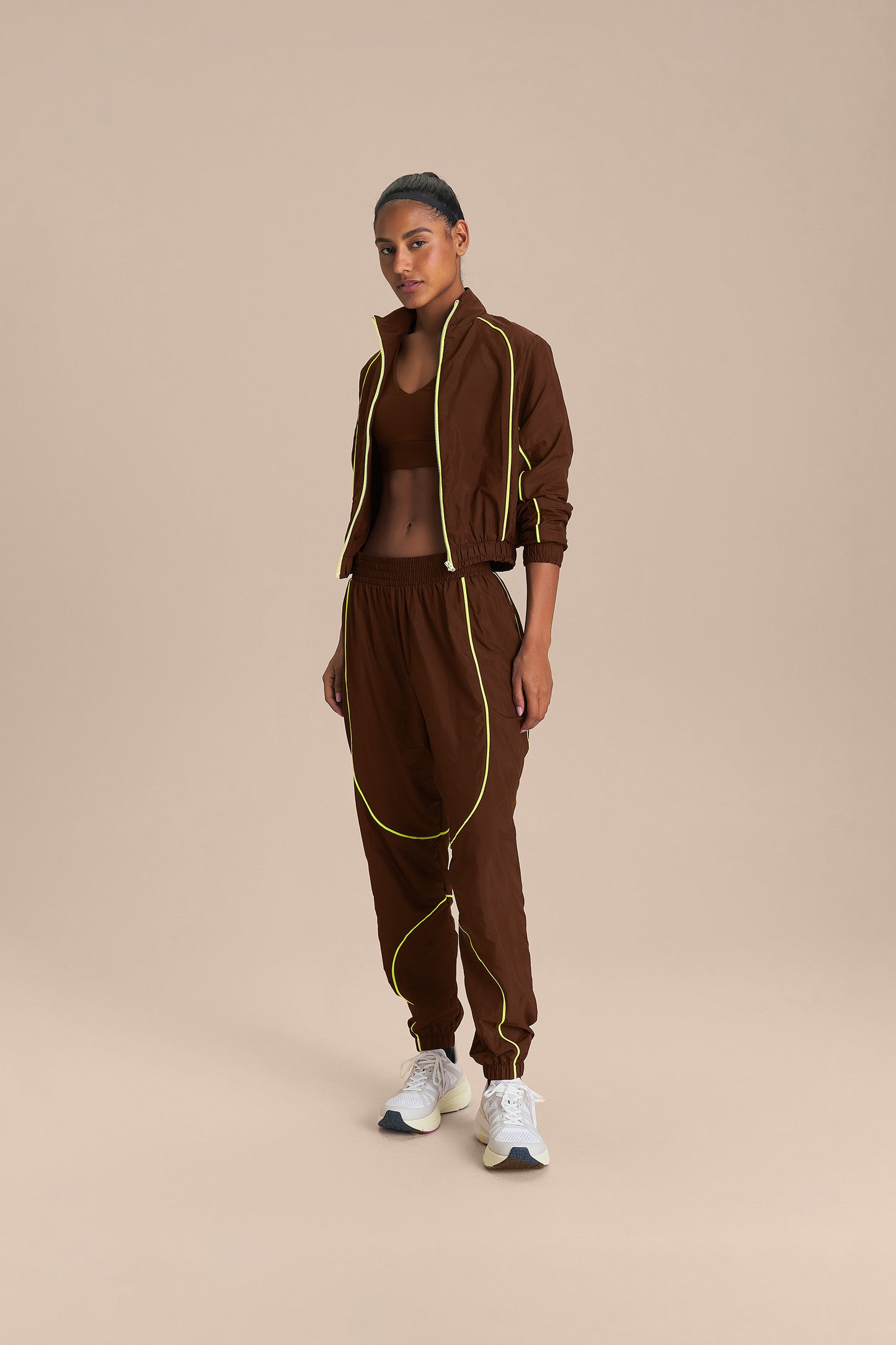 Nylon Net Jogger Pants