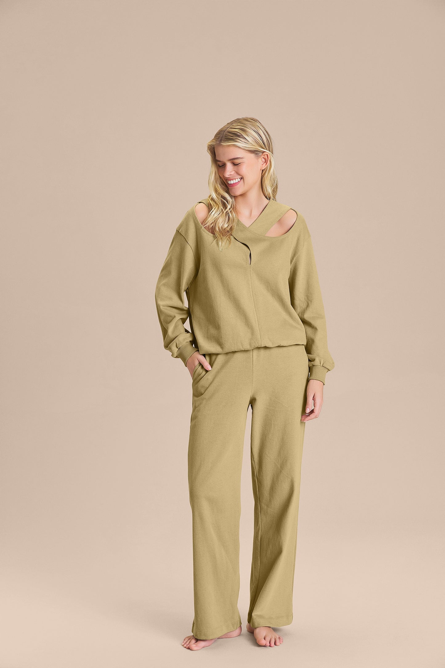 Knit Stone Straight Pants