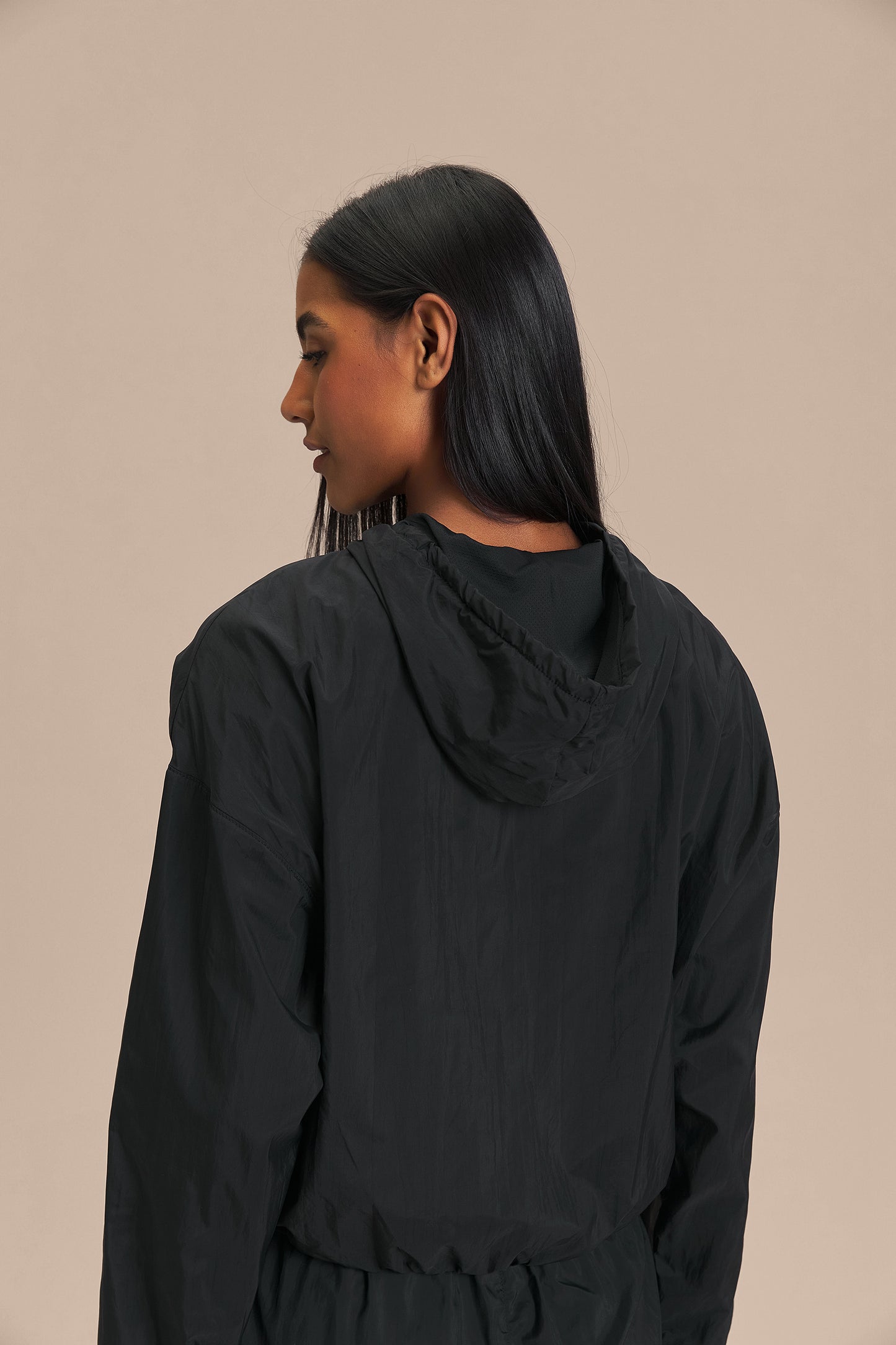 Nylon Net Long Crop Jacket