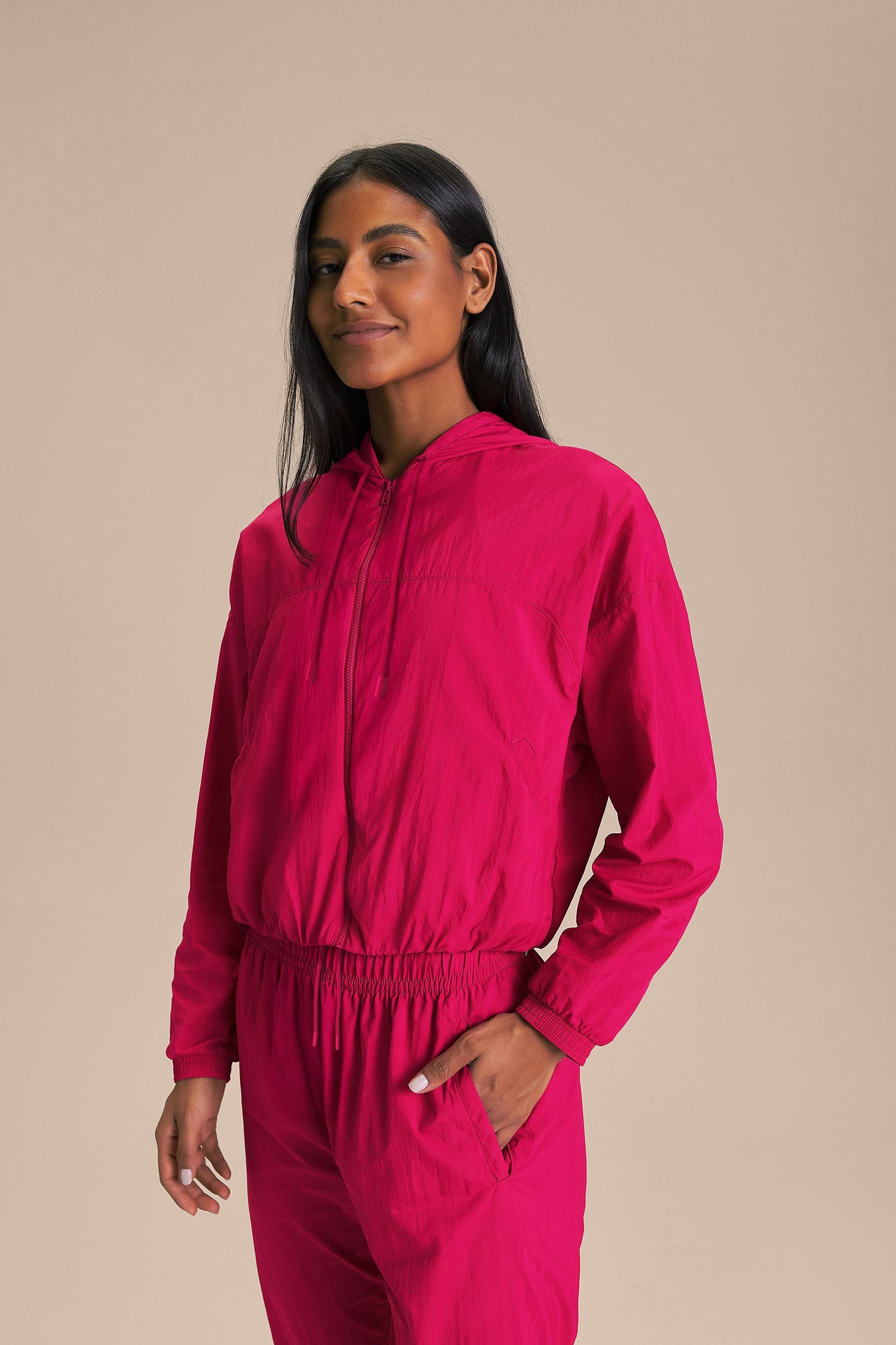 Nylon Net Long Crop Jacket