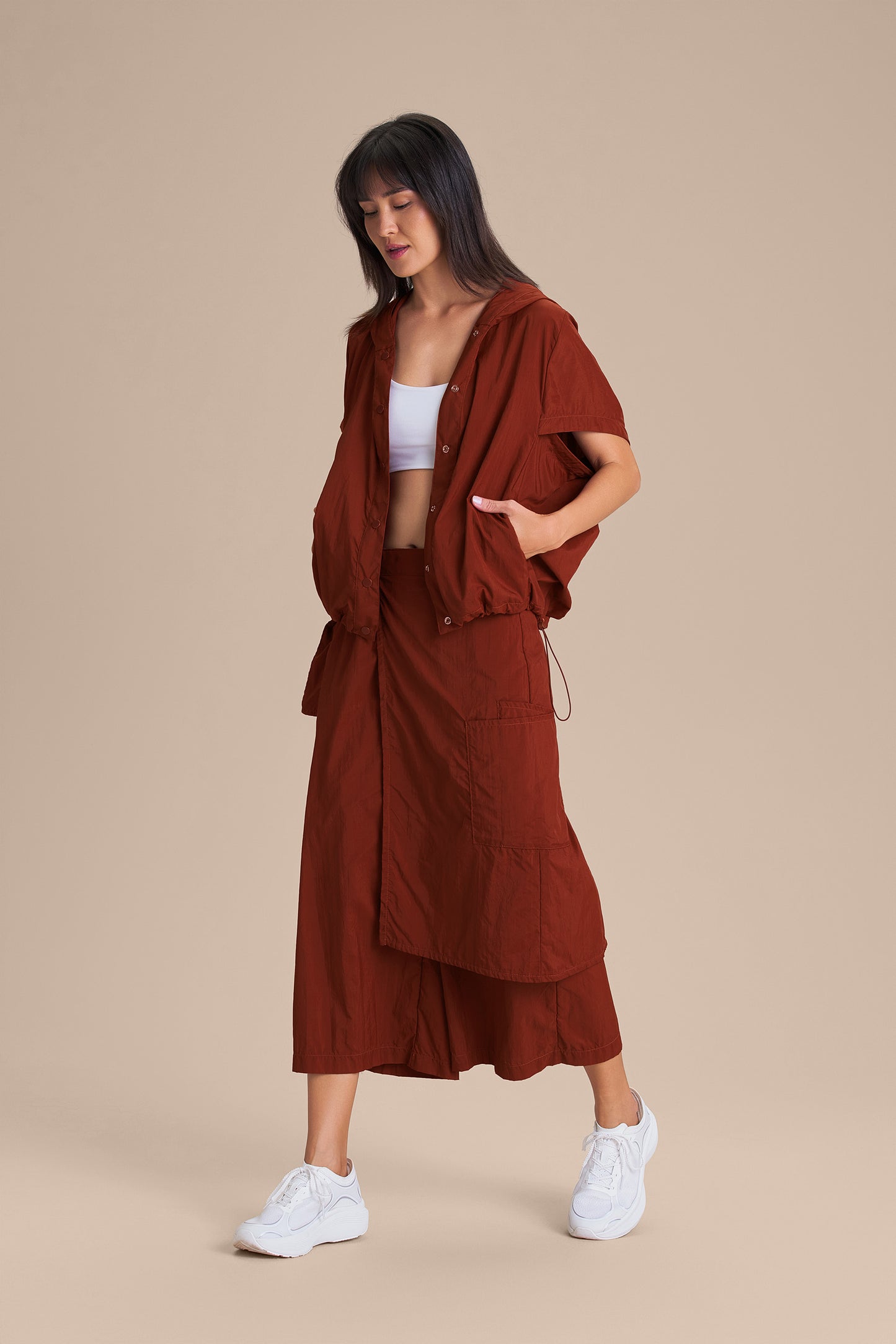 Multi Nylon Net Culotte Pants