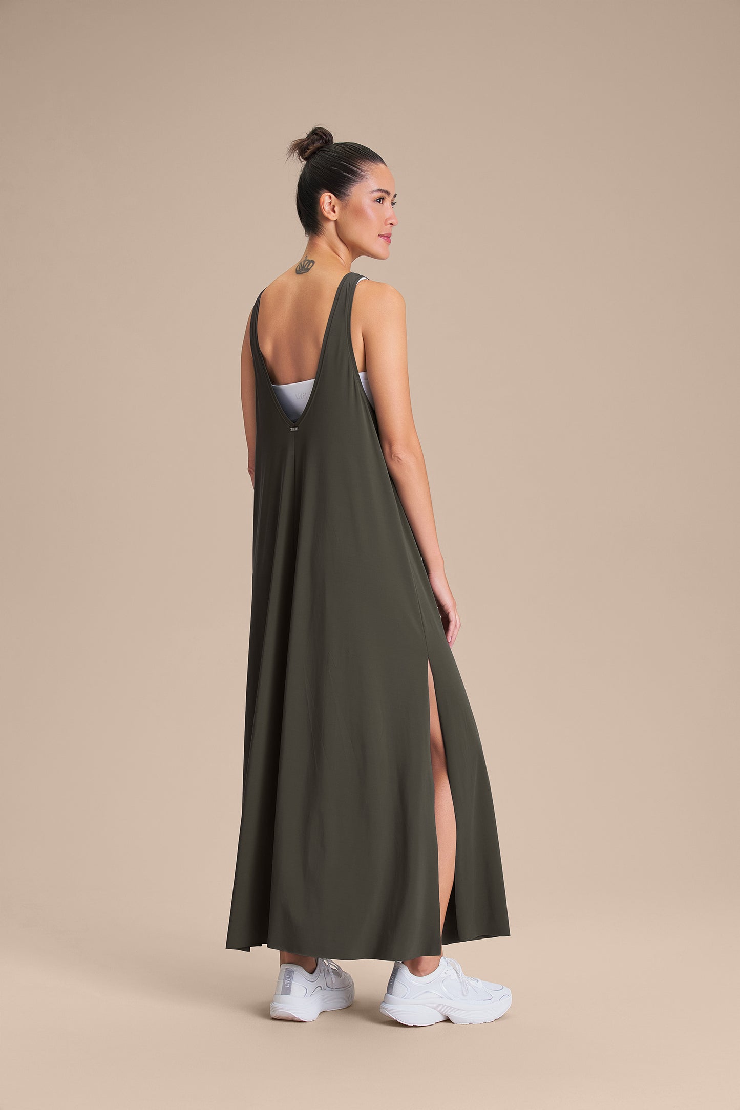 Wide V Long Dress