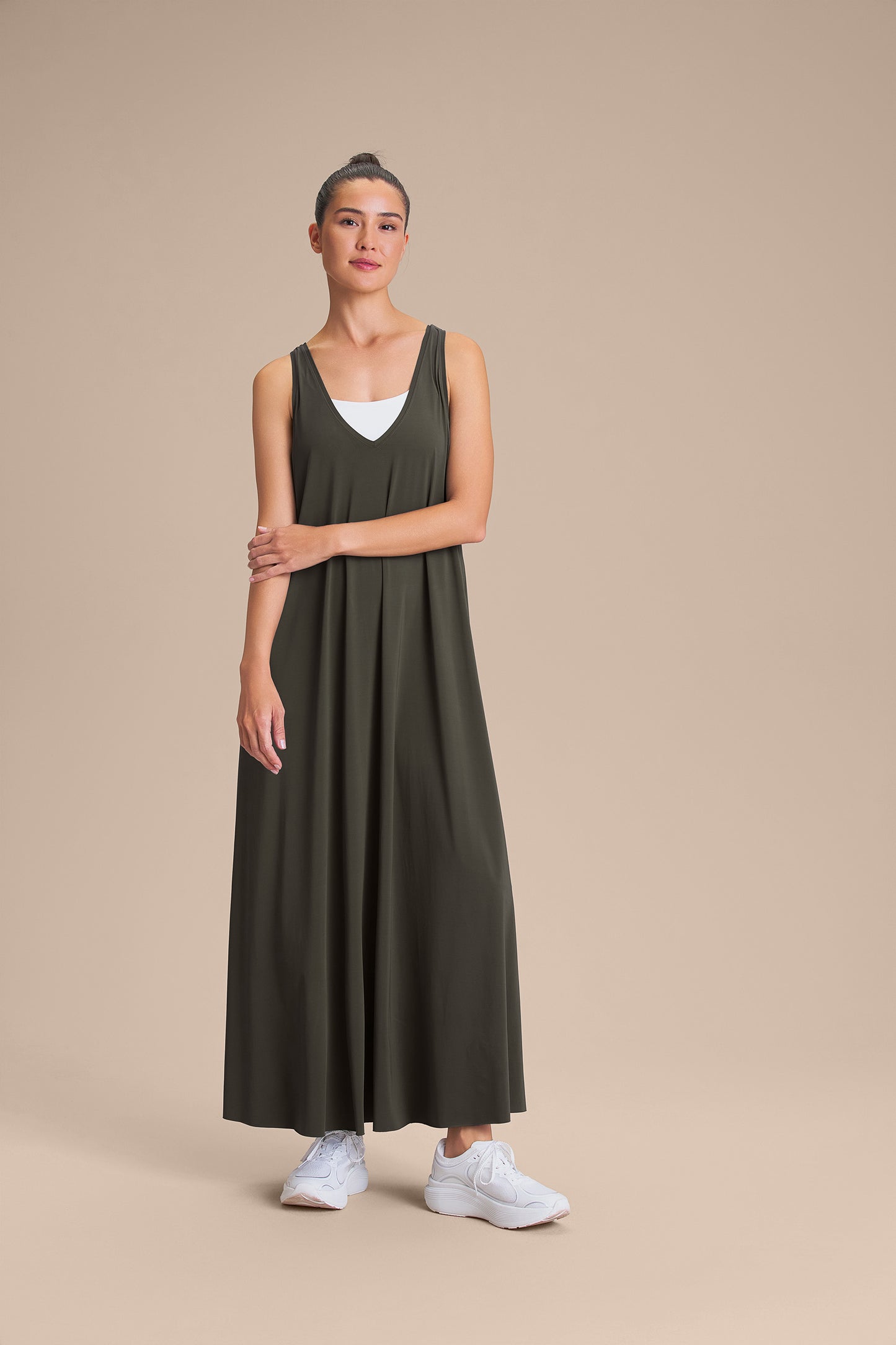 Wide V Long Dress