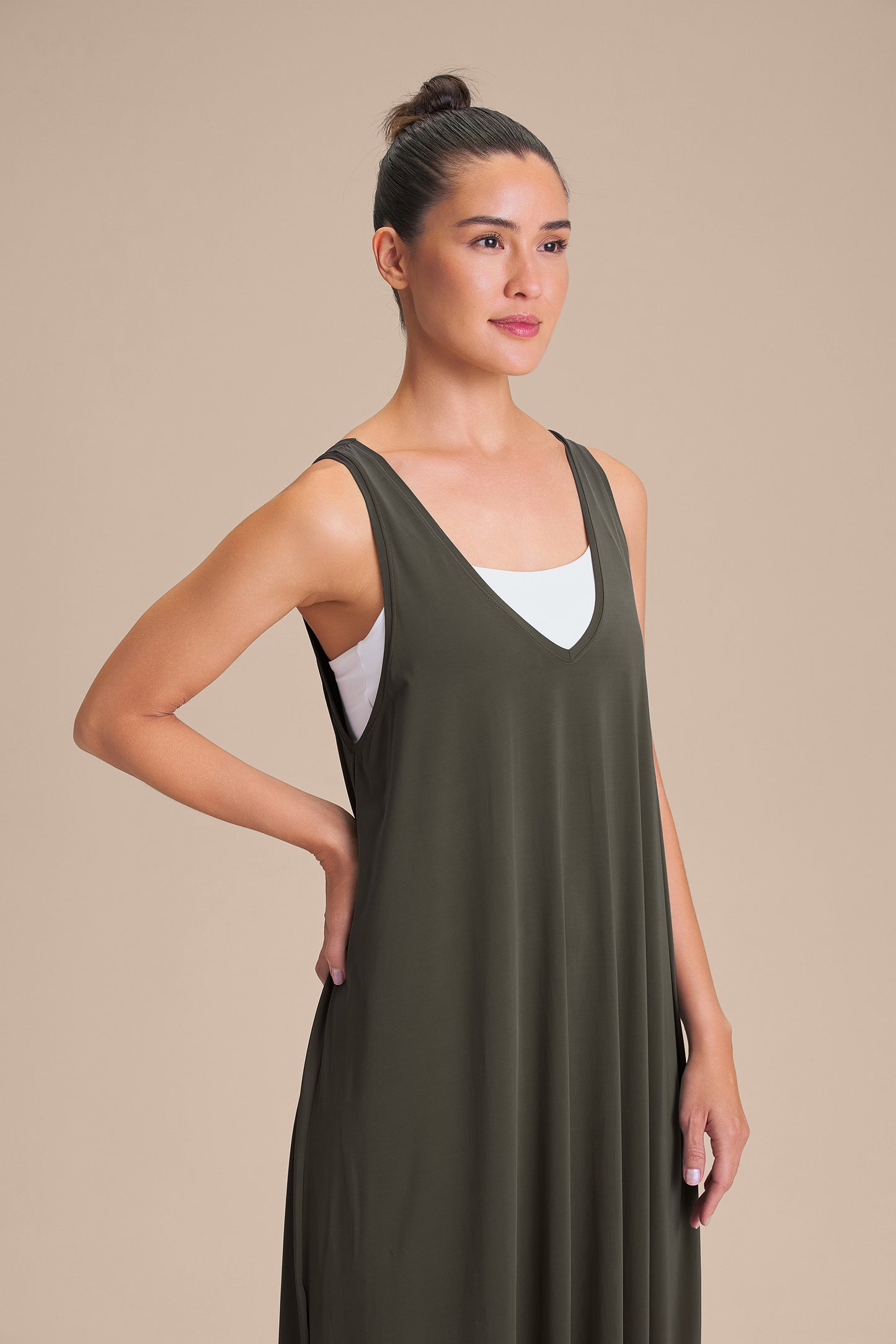 Wide V Long Dress